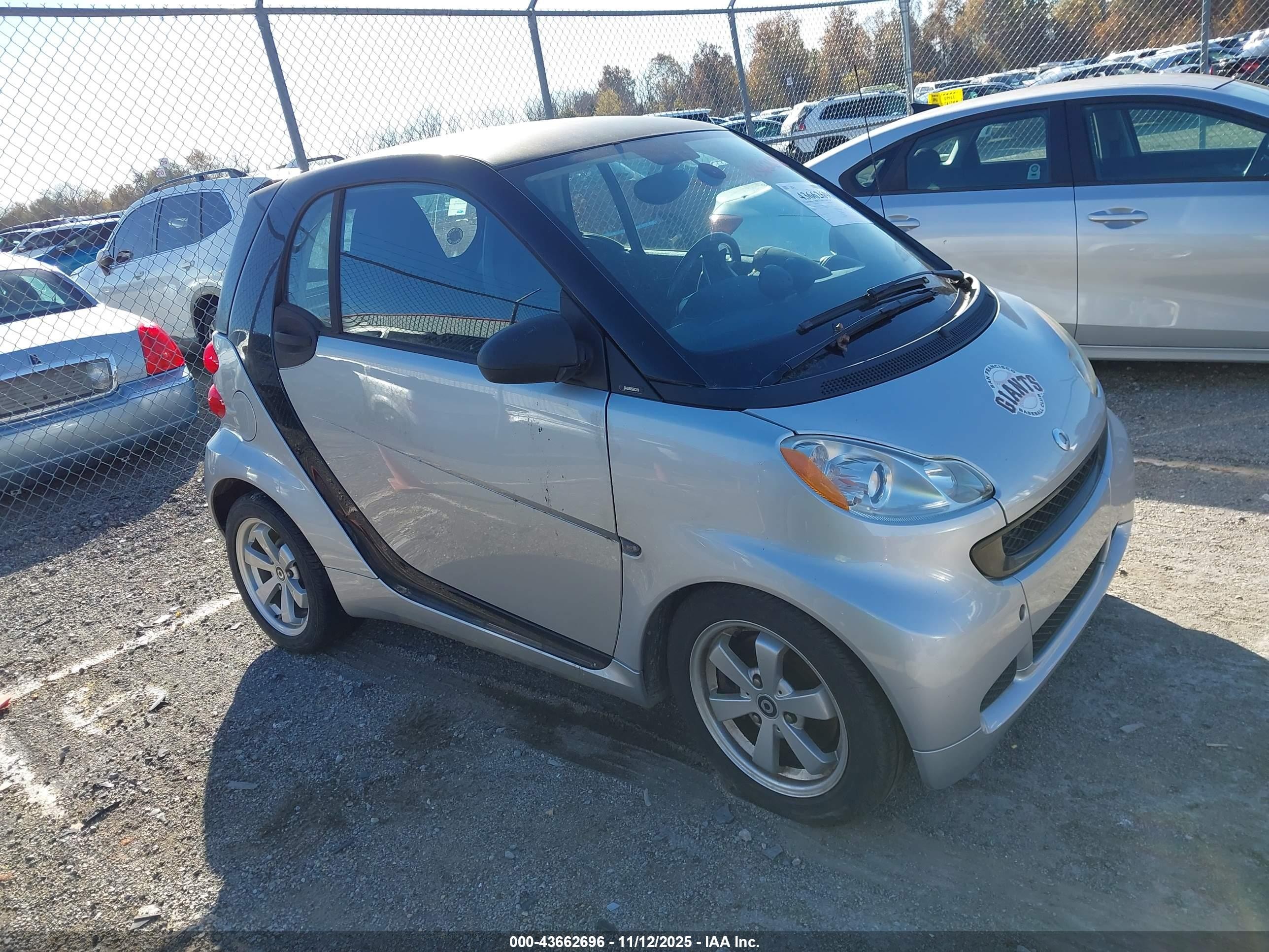 2012 Smart fortwo Pure, VIN WMEEJ3BA5CK549875 — Механическое
