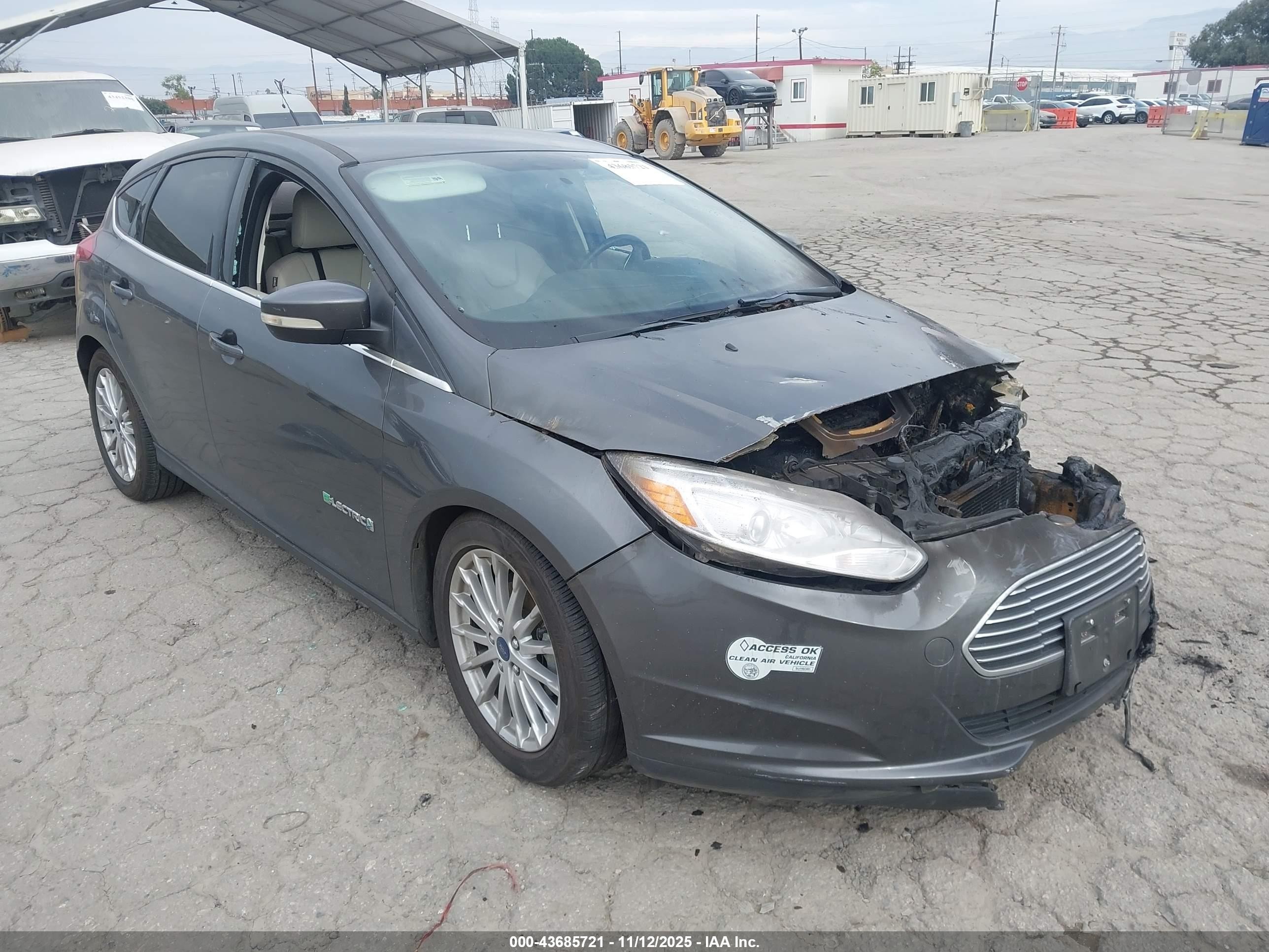2016 Ford Focus Electric, VIN 1FADP3R41GL363233 — Engine fire