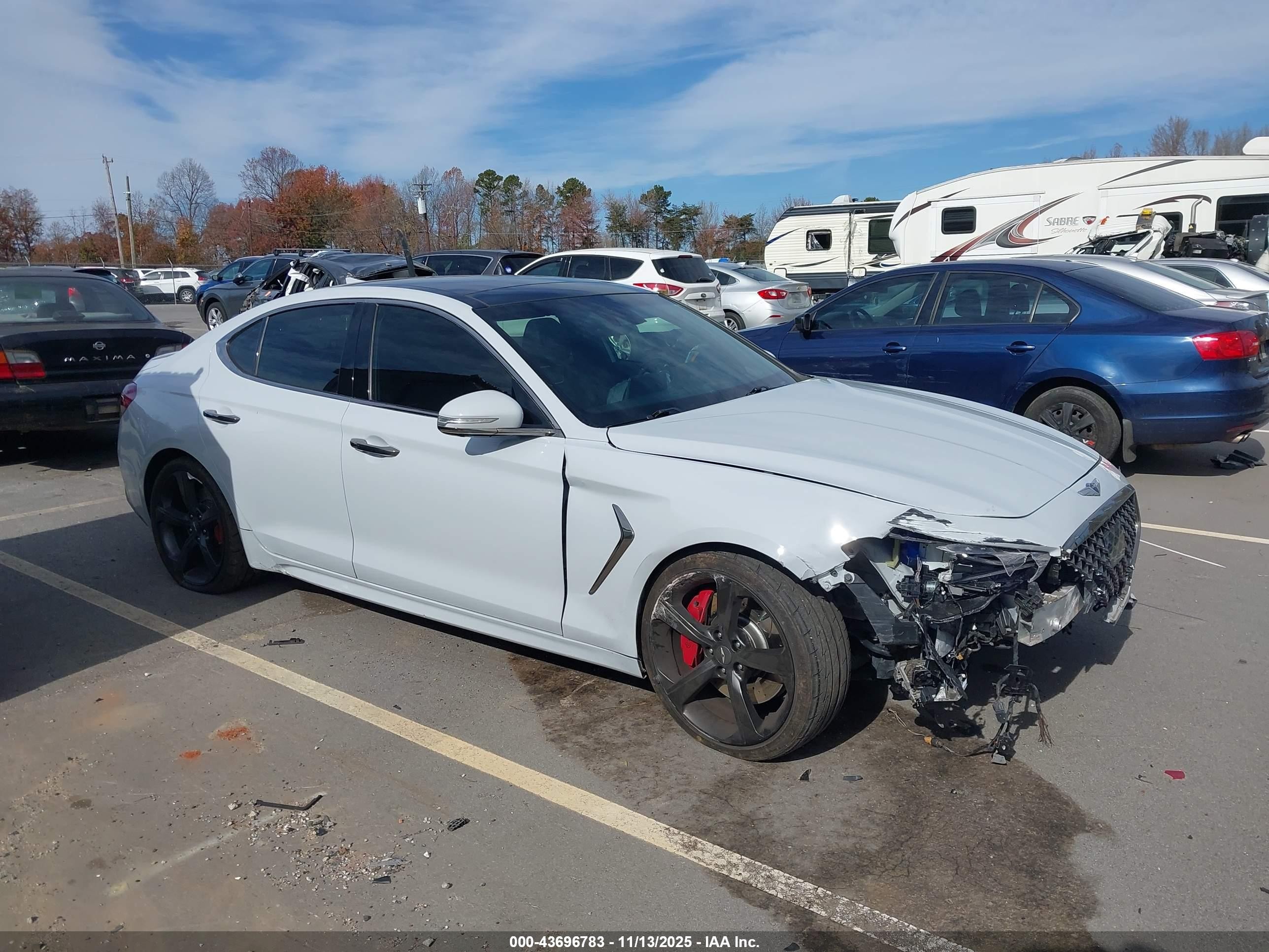 2019 Genesis G70 Design, VIN KMTG34LE2KU030988 — Undercarriage