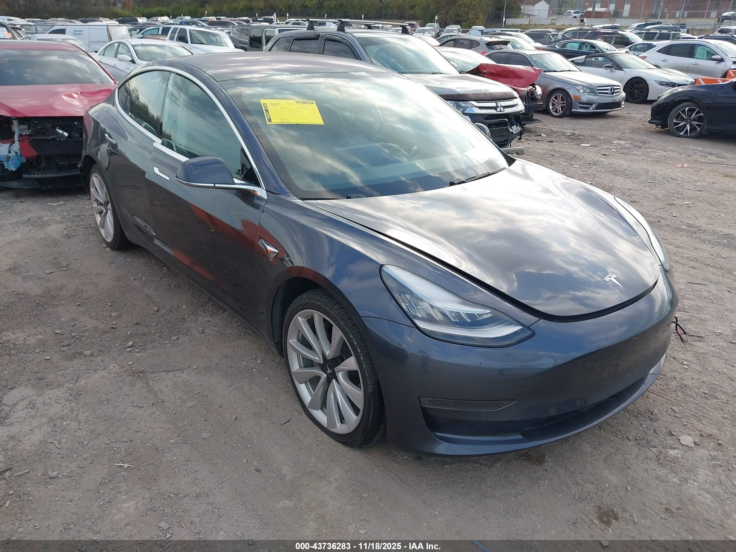 2018 Tesla Model 3 Long Range Battery, VIN 5YJ3E1EB8JF132506 — Rear end