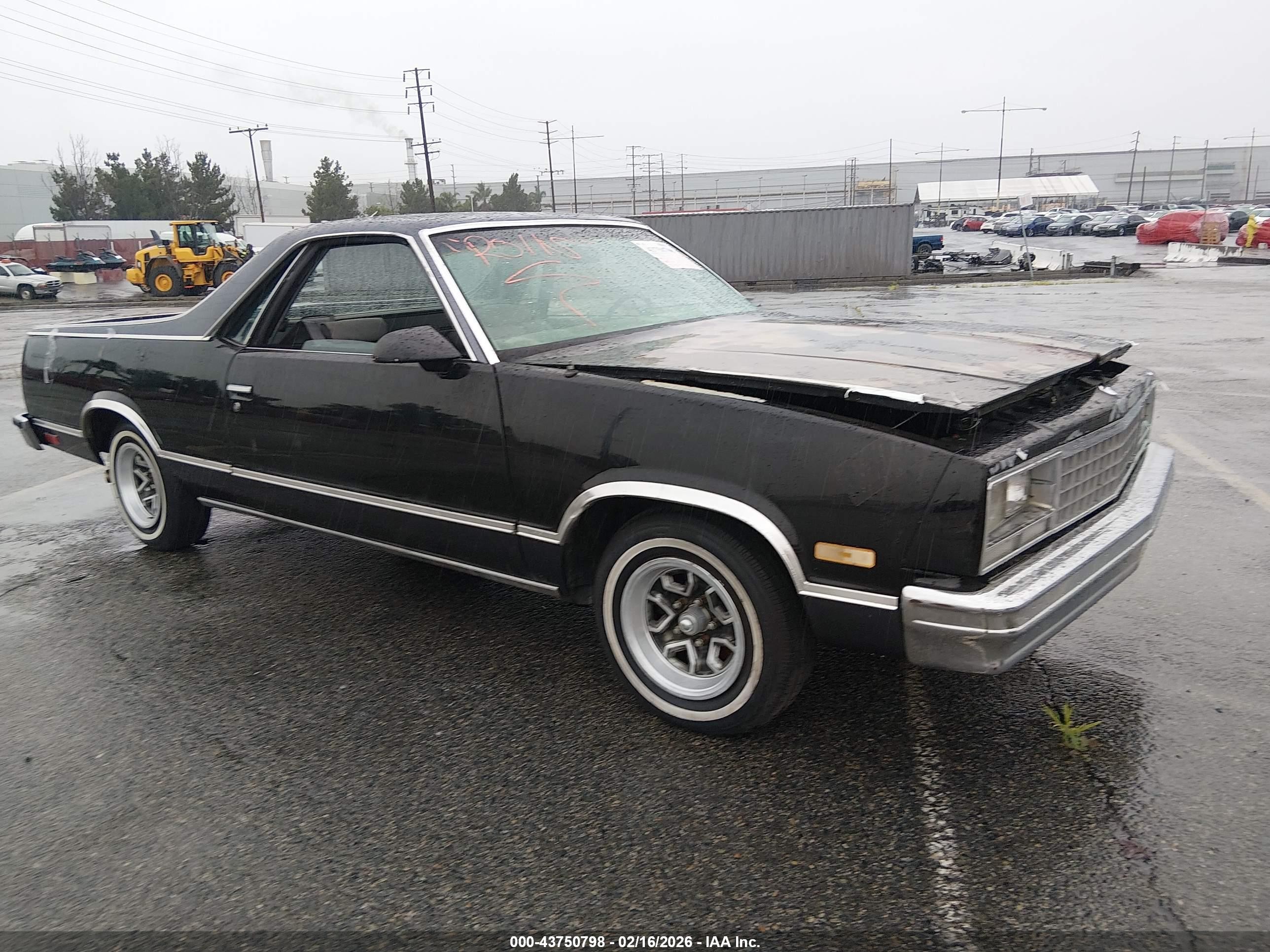 1987 Chevrolet El Camino, VIN 3GCCW80H2HS900502 — Engine fire