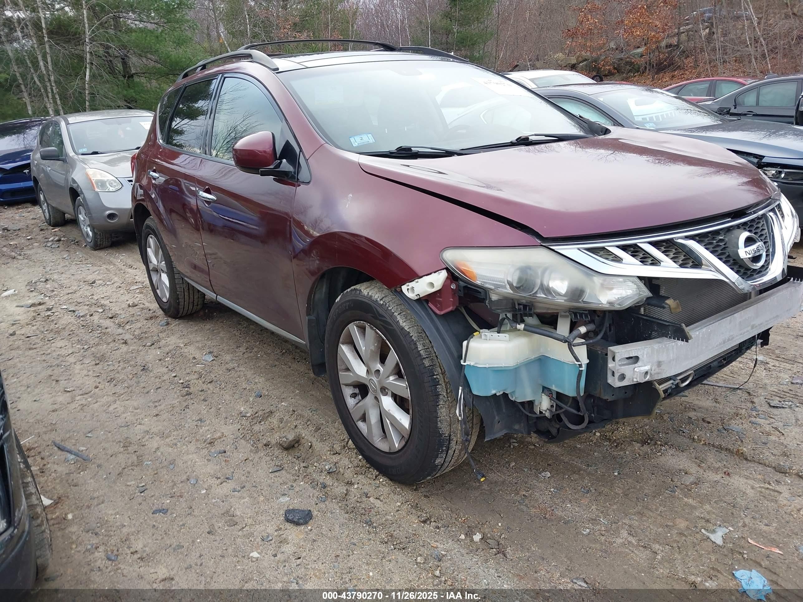 2012 Nissan Murano SL, VIN JN8AZ1MW3CW233522 — Front end