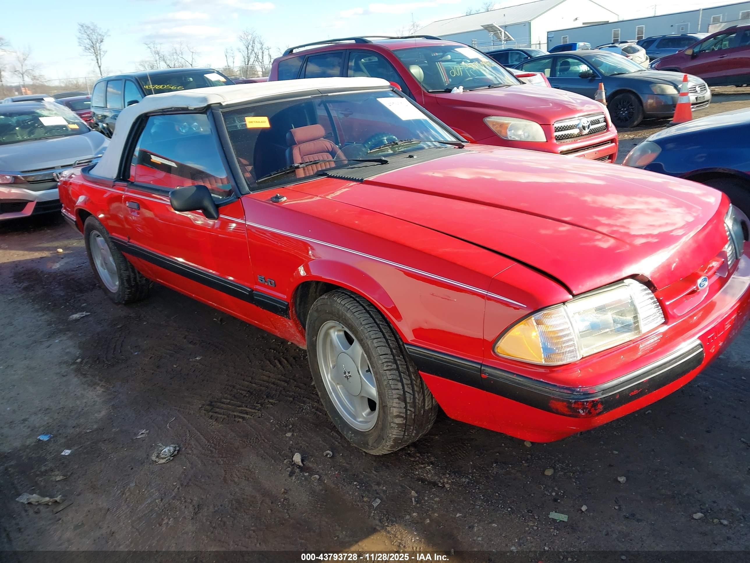 1991 Ford Mustang LX Sport, VIN 1FACP44E7MF156650 — Rear end