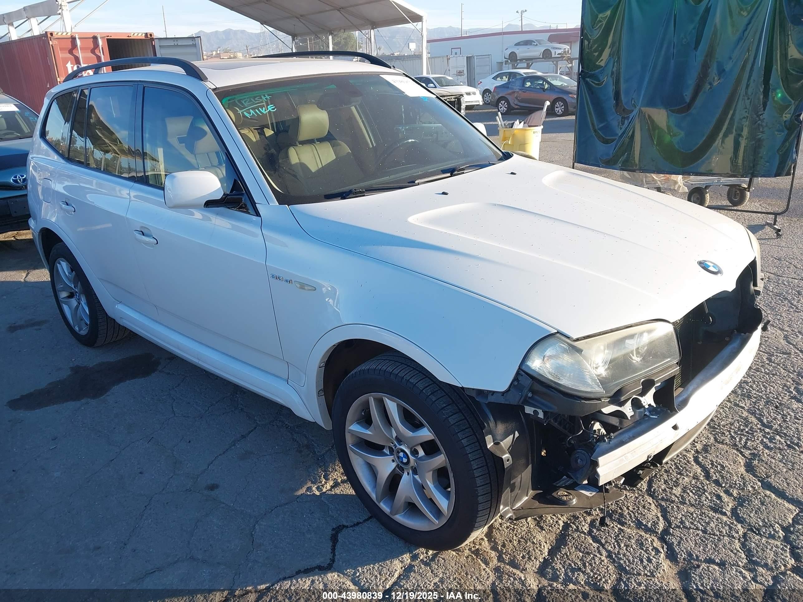 2007 BMW X3 3.0si, VIN WBXPC93417WF15742 — Front end