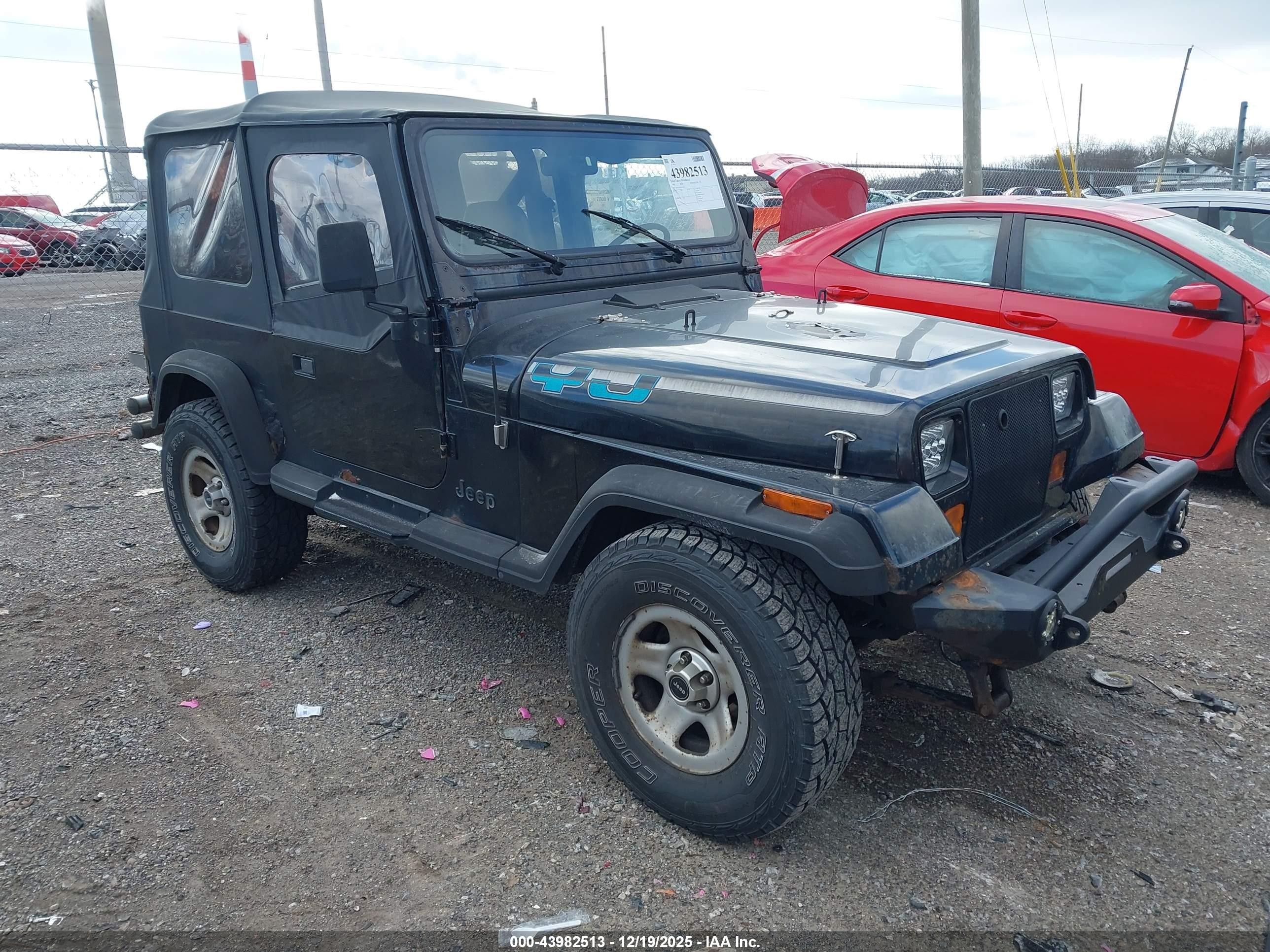 1989 Jeep Wrangler, VIN 2J4FY29T3KJ155851 — Engine fire