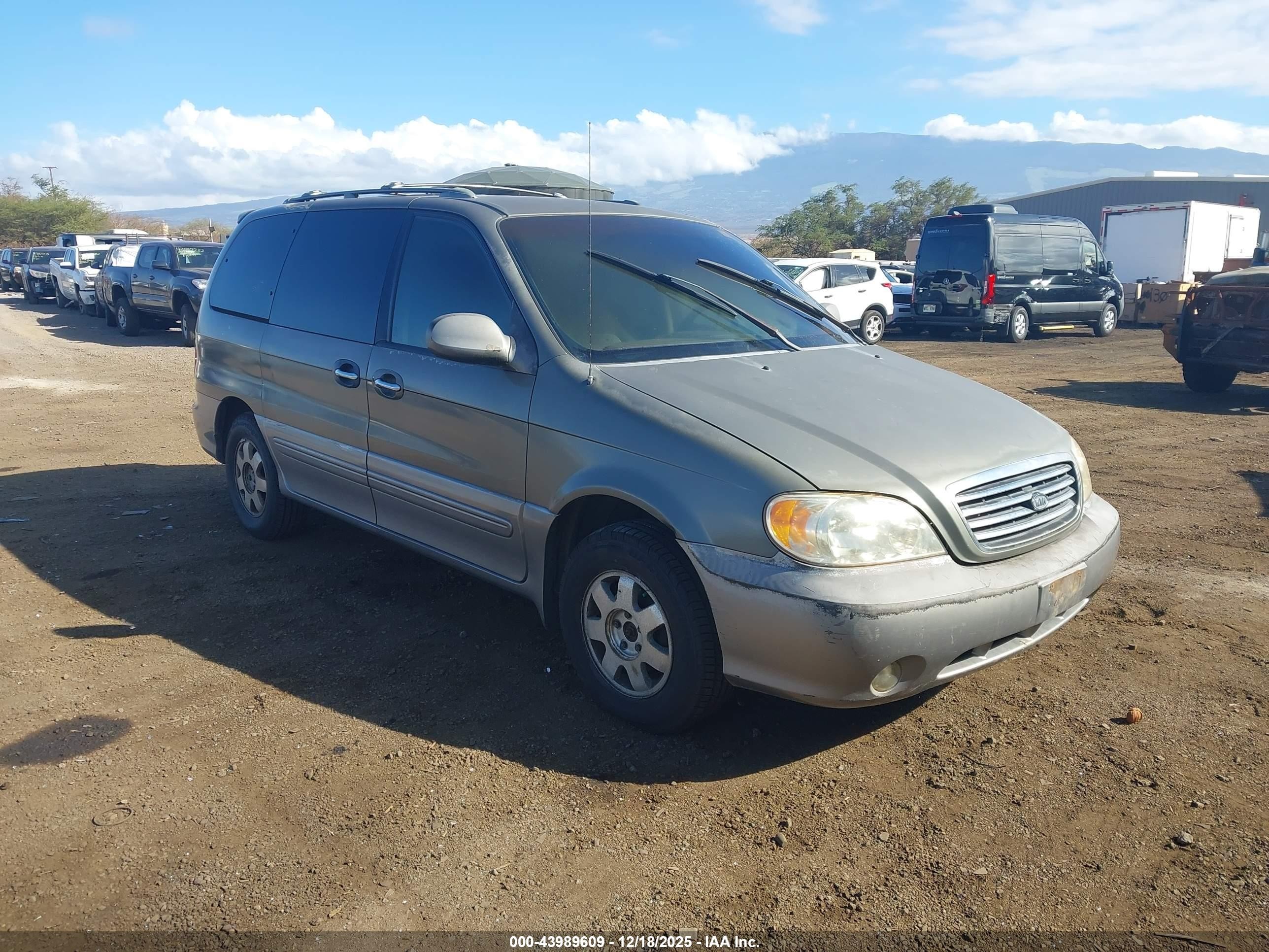 2003 Kia Sedona LX, VIN KNDUP131X36467807 — Interior fire