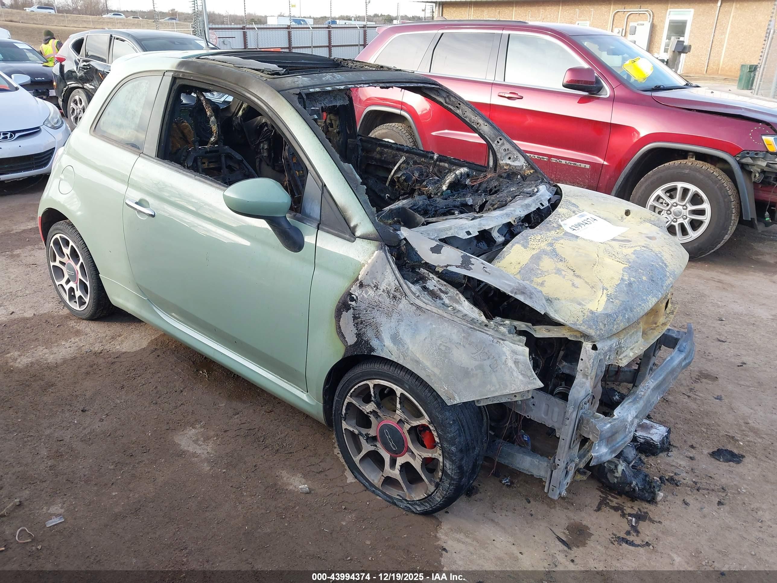 2012 FIAT 500 Sport, VIN 3C3CFFBR1CT332289 — Burn
