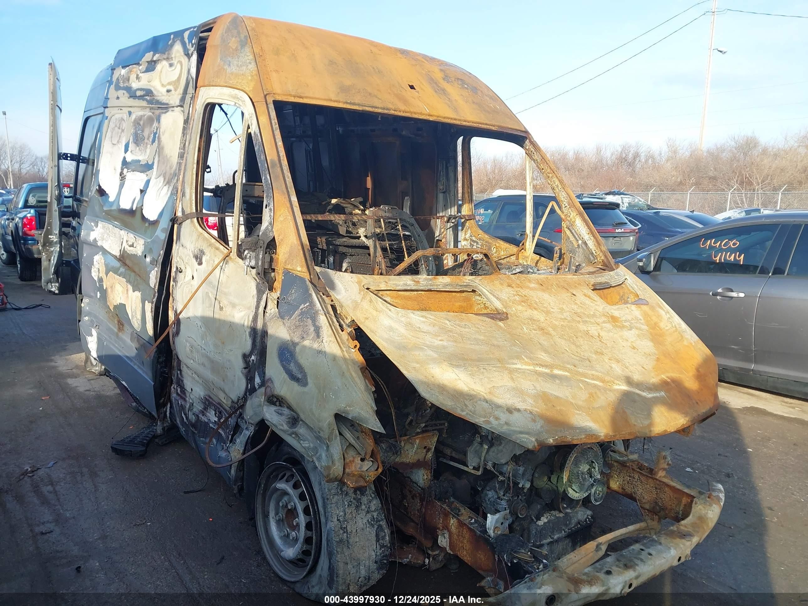 2018 Mercedes-Benz Sprinter Cargo Worker, VIN WD3PE7CD8JP643190 — Burn