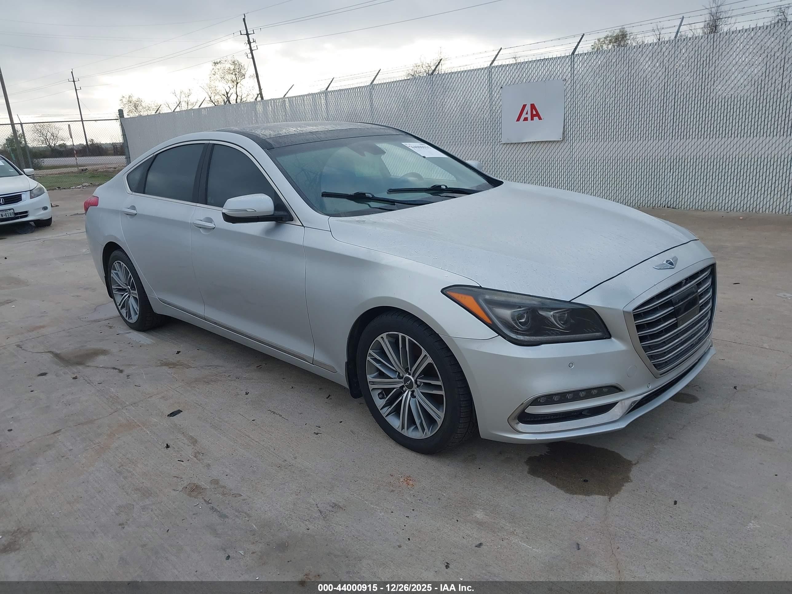 2018 Genesis G80 3.8L, VIN KMHGN4JE6JU235820 — Engine fire