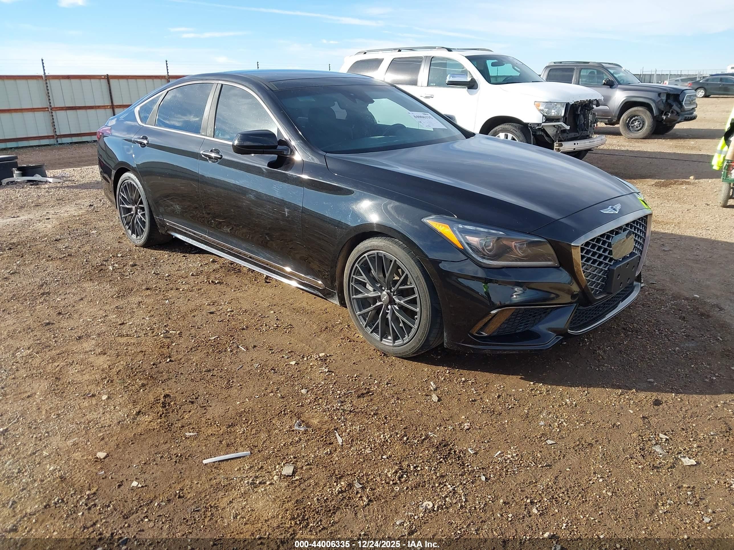 2018 Genesis G80 Sport, VIN KMHGN4JB6JU233457 — Undercarriage