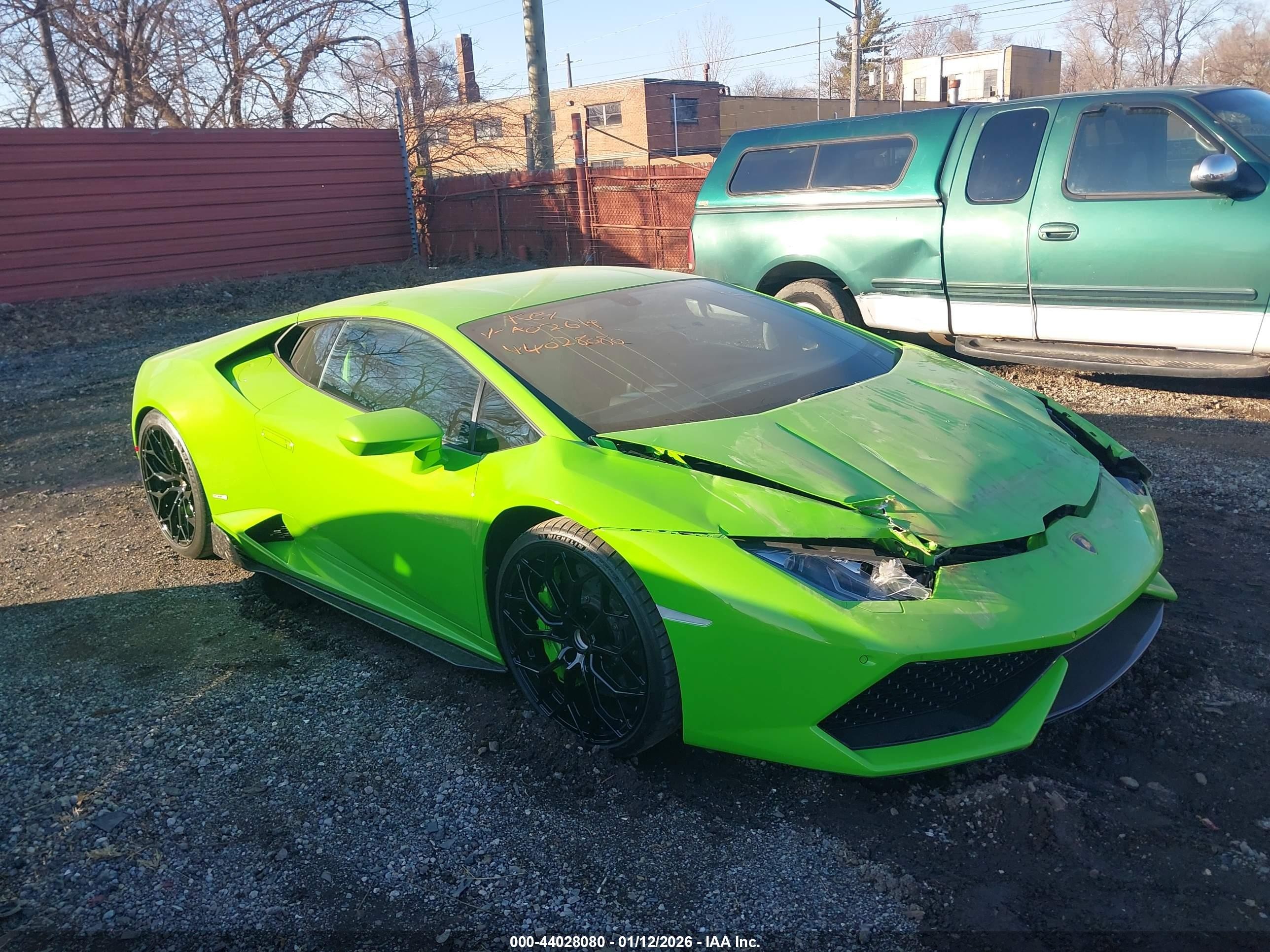 2015 Lamborghini Huracan, VIN ZHWUC1ZFXFLA02619 — Front end