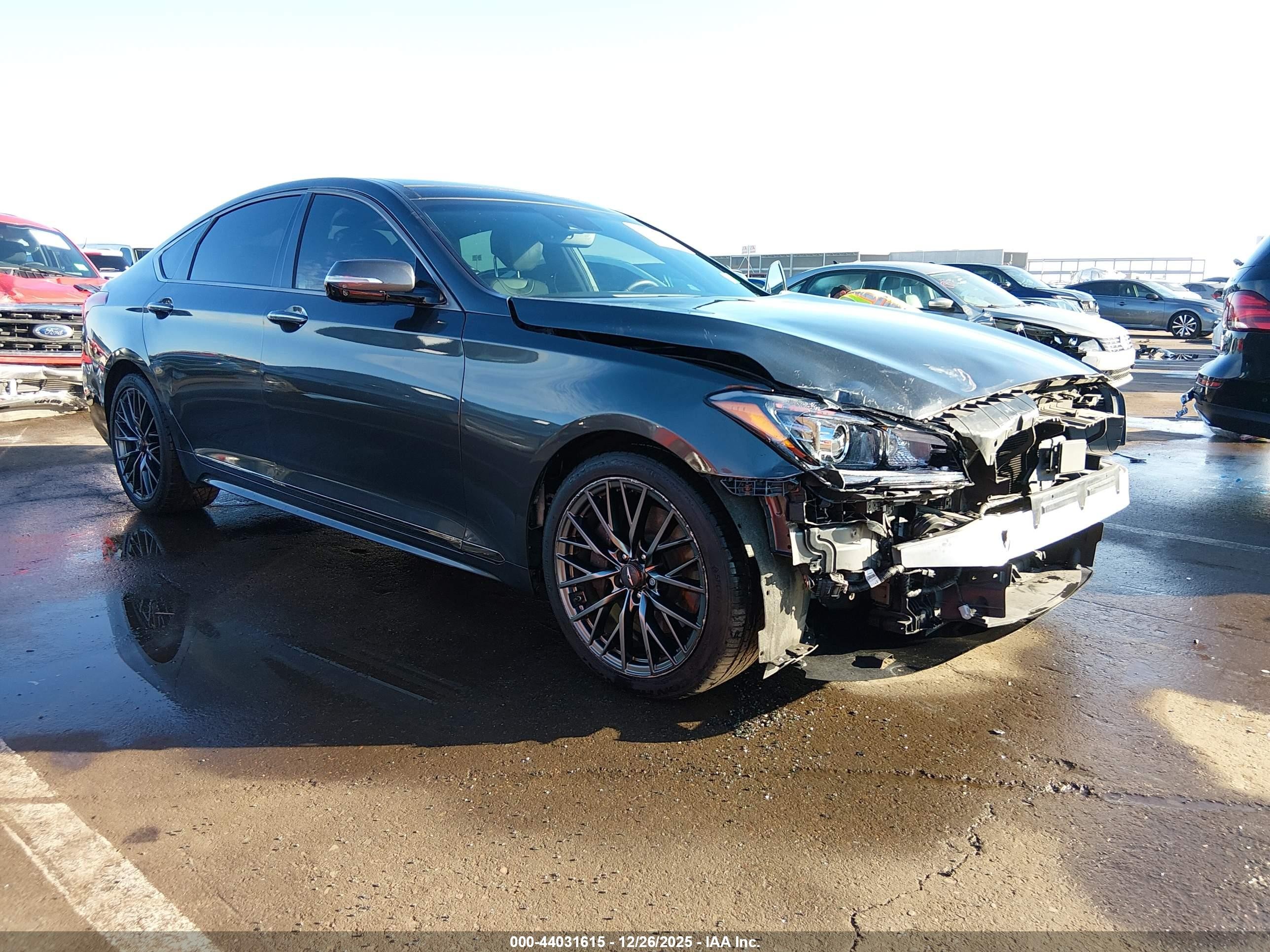 2019 Genesis G80 3.8L, VIN KMHGN4JEXKU291115 — Front end