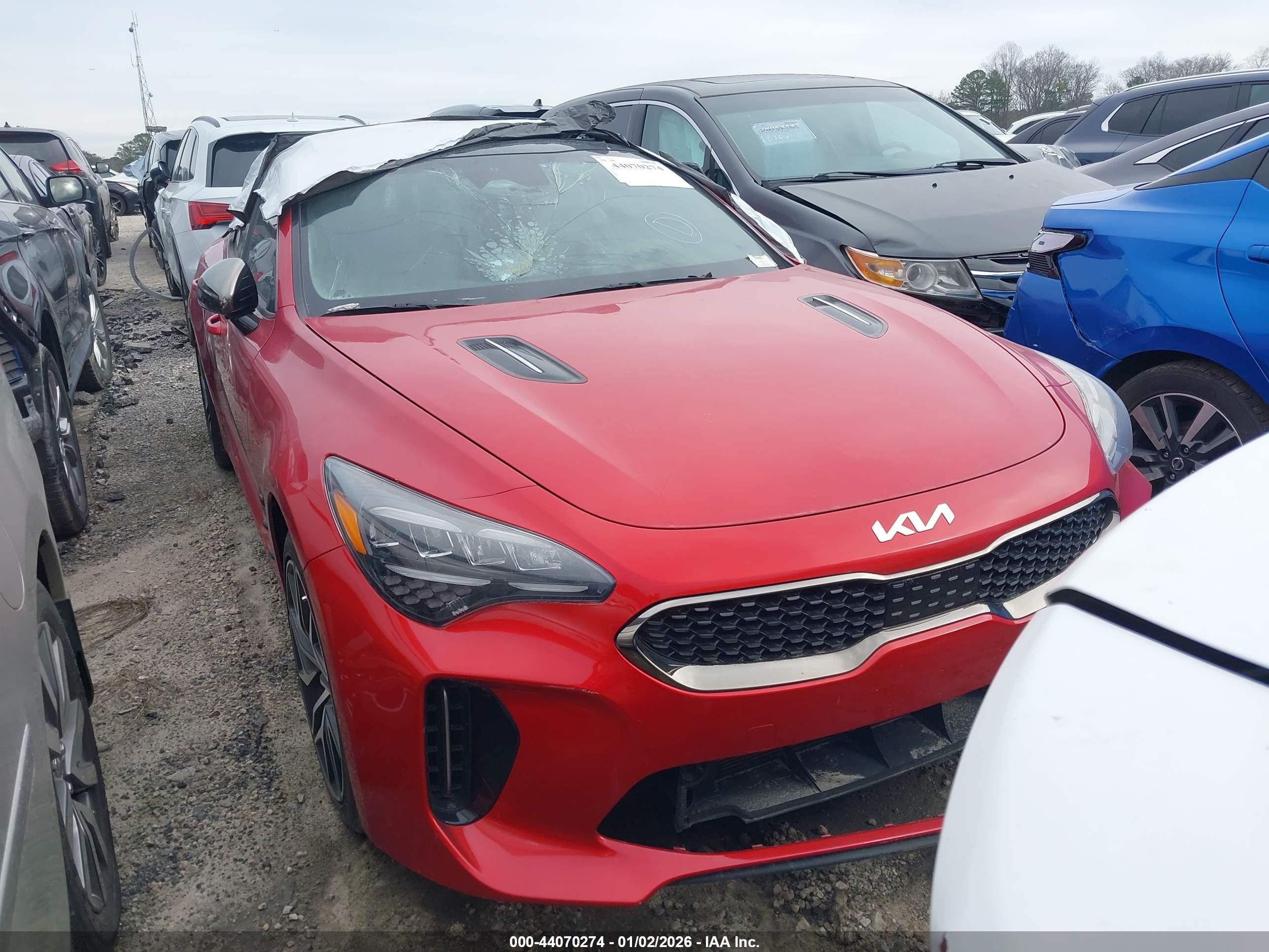 2022 Kia Stinger GT-Line, VIN KNAE35LD3N6110664 — Пожар в салоне