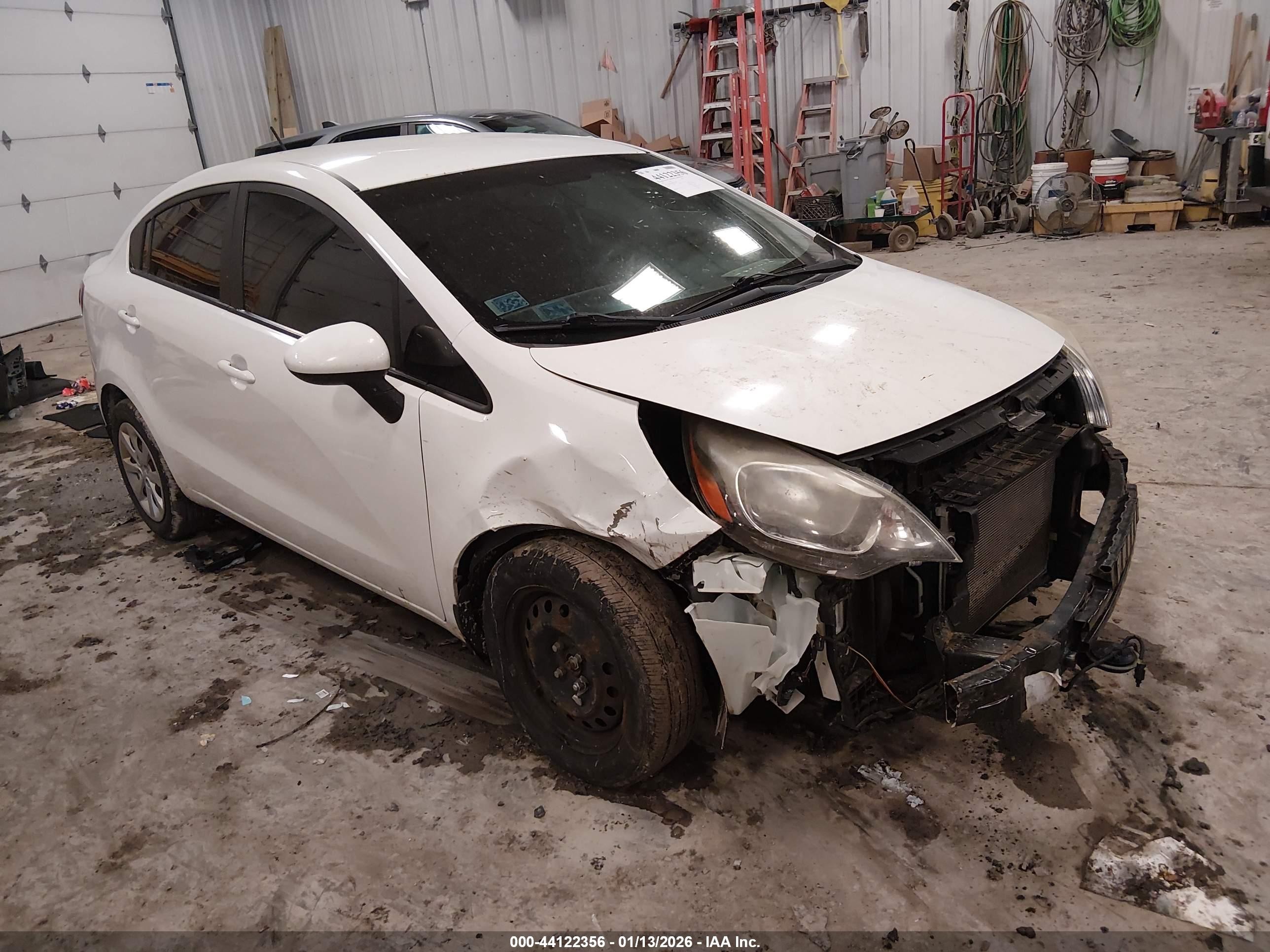2013 Kia Rio LX, VIN KNADM4A38D6307258 — Front end