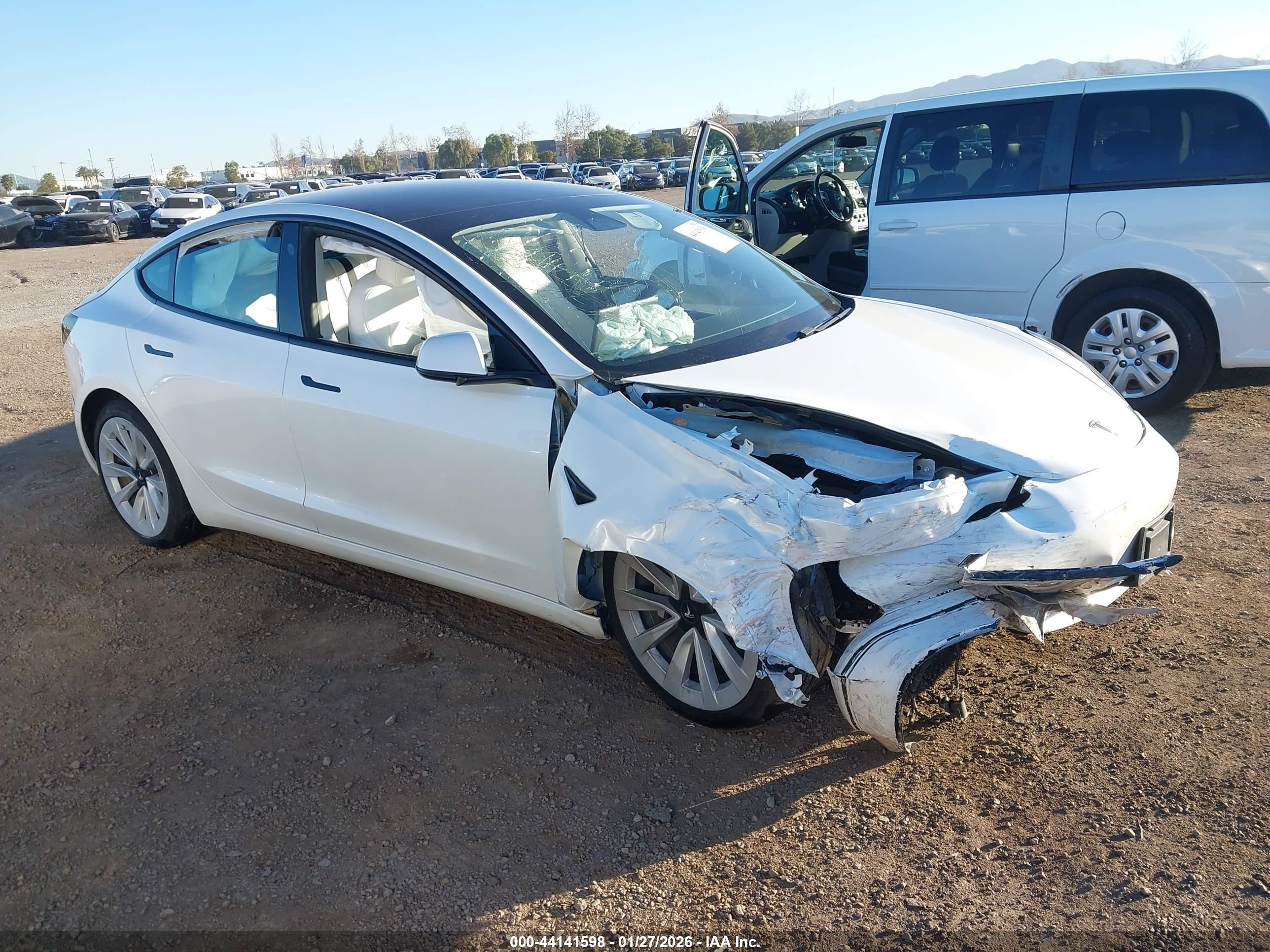 2021 Tesla Model 3 Long Range, VIN 5YJ3E1EBXMF055707 — Repossession