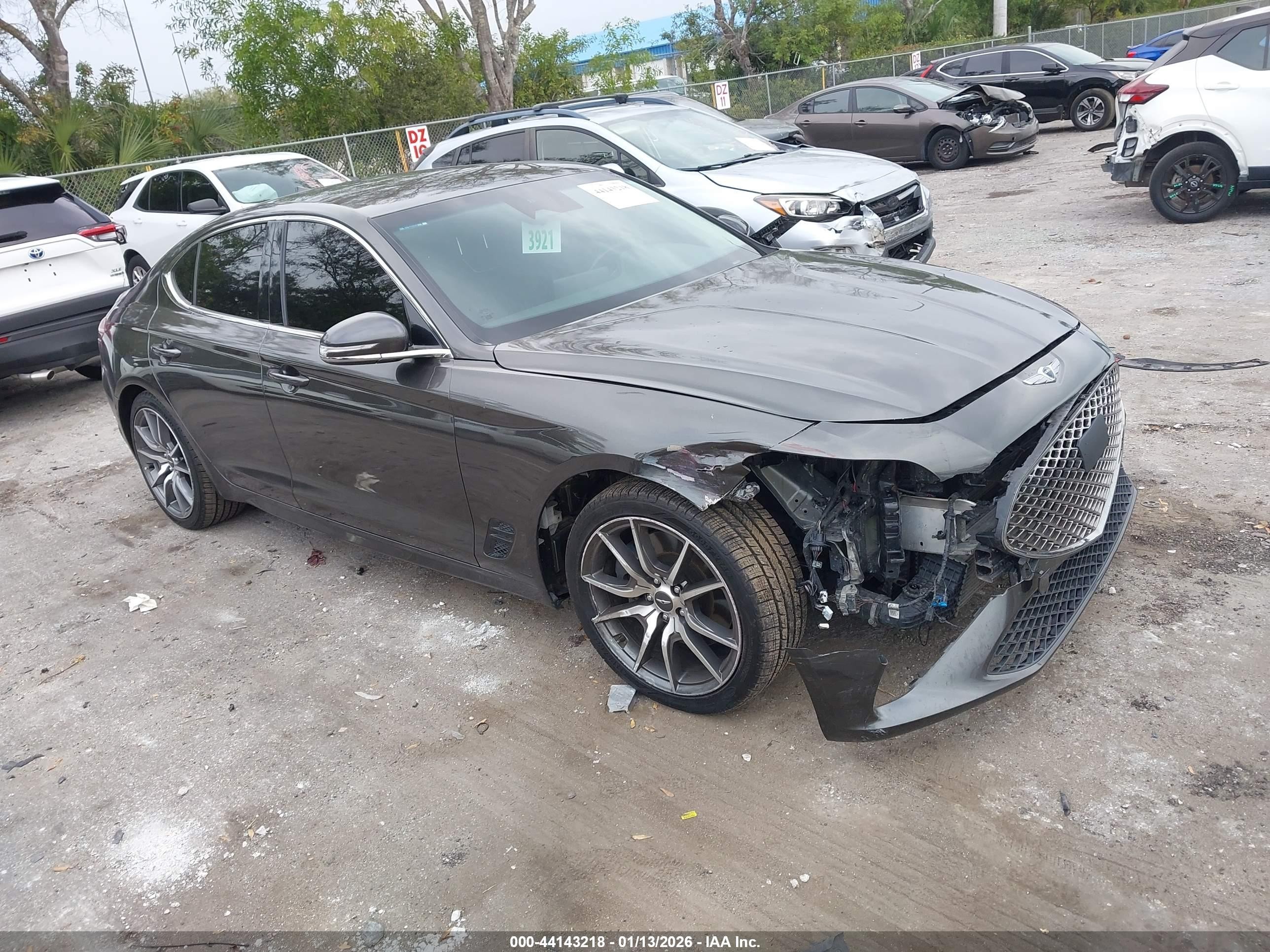 2022 Genesis G70 3.3T, VIN KMTG54TEXNU098440 — Front end