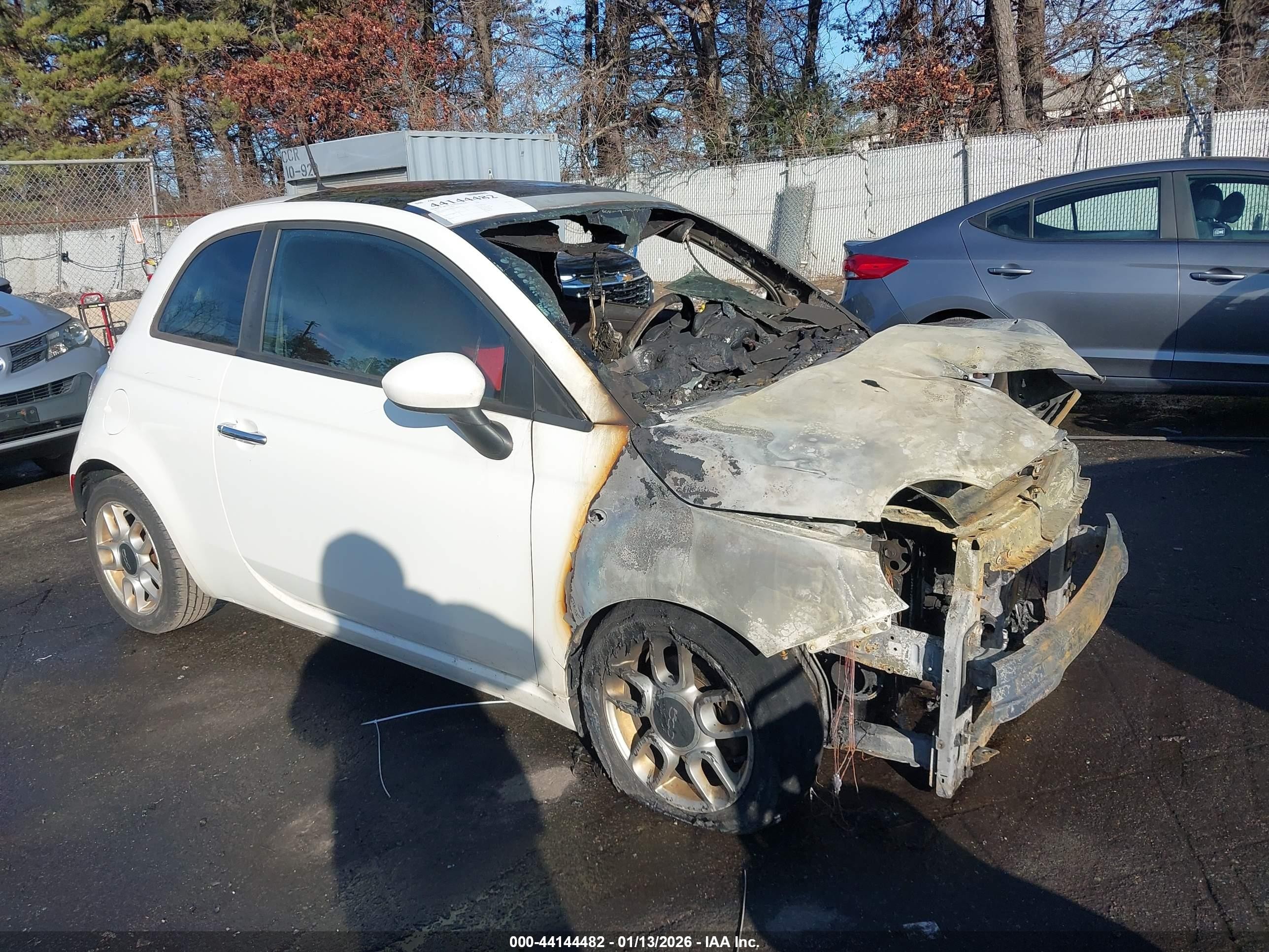 2012 FIAT 500 Pop, VIN 3C3CFFARXCT105278 — Engine fire