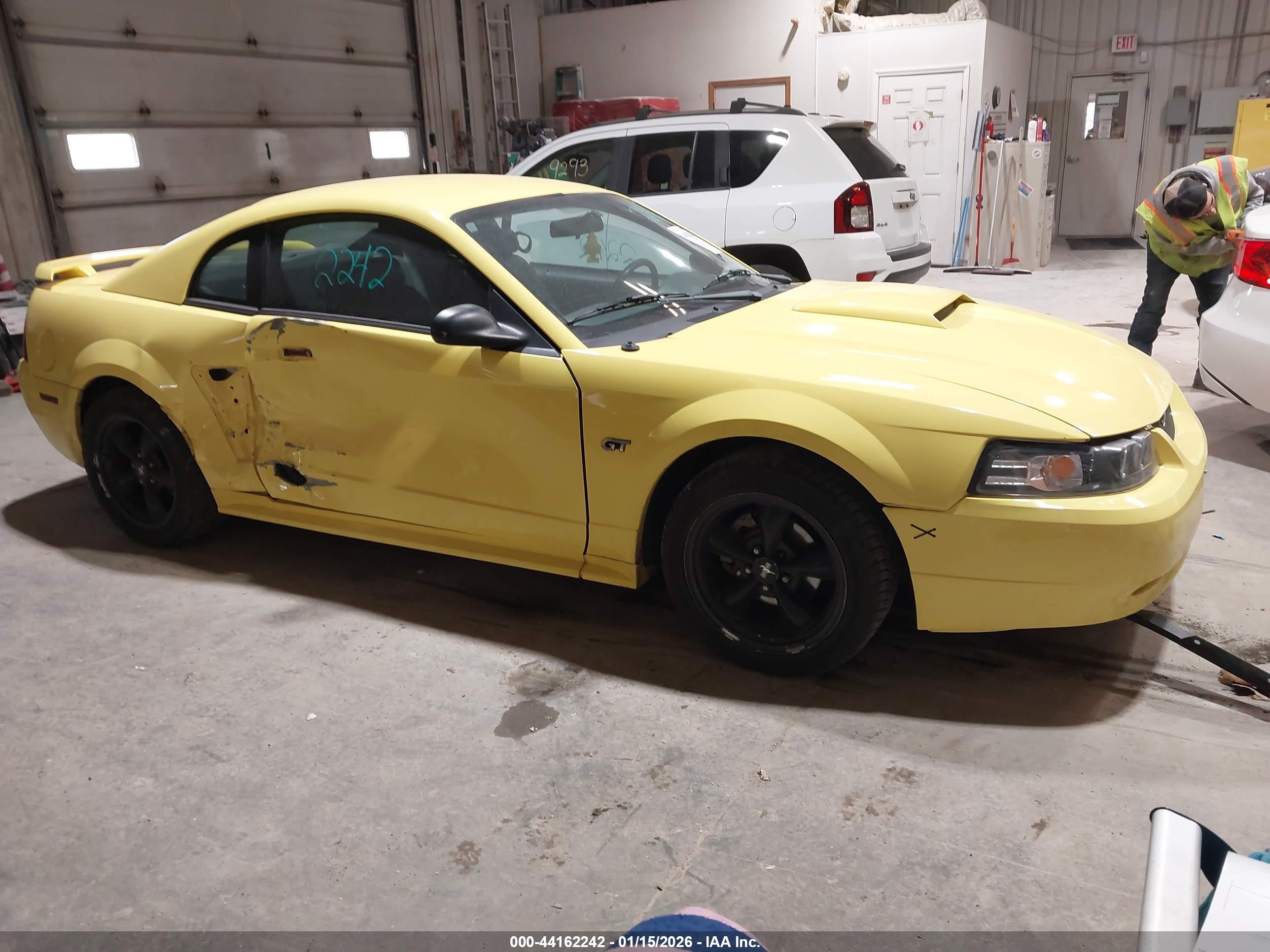 2002 Ford Mustang GT Deluxe, VIN 1FAFP42X12F202987 — Side