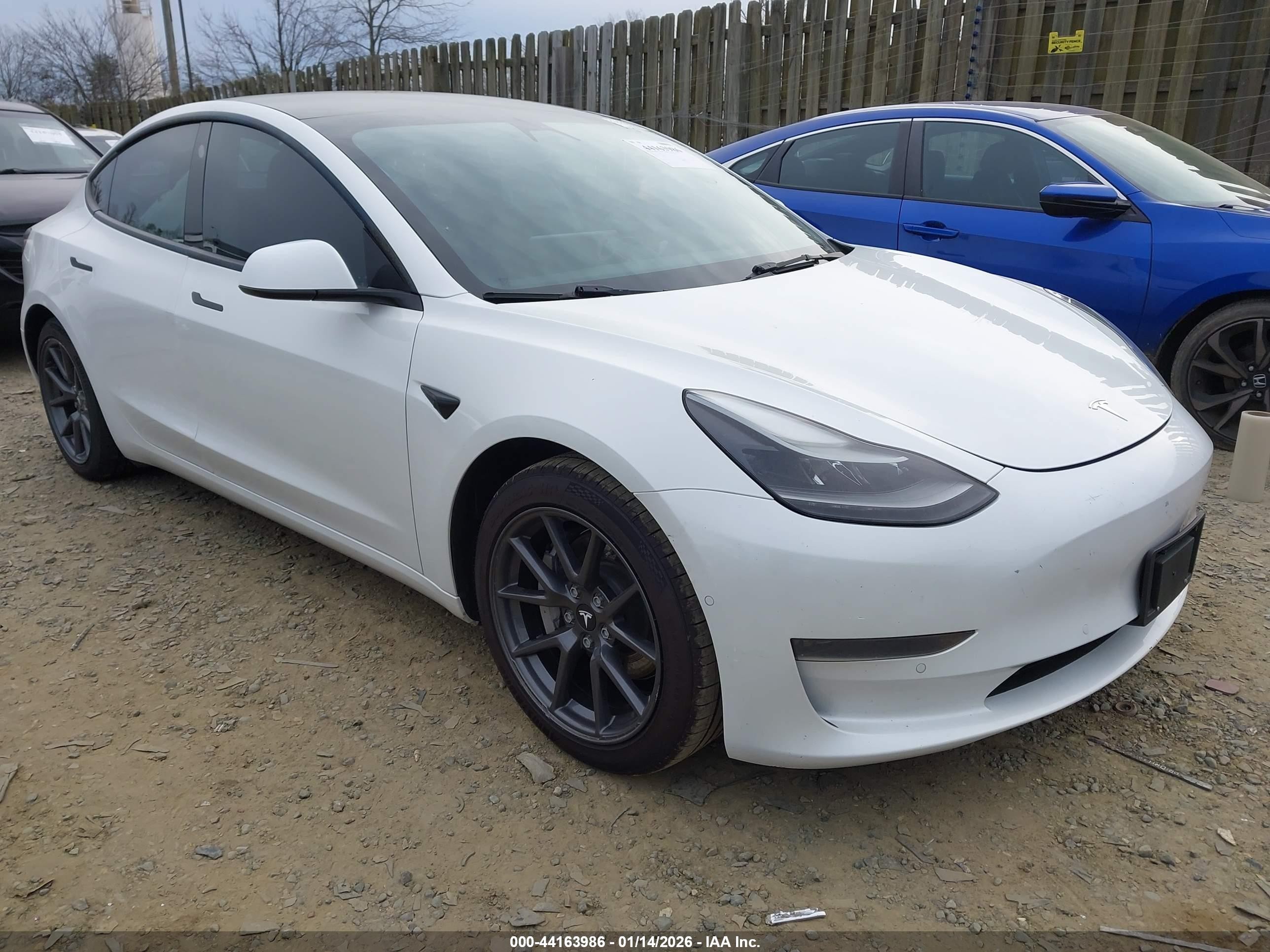 2021 Tesla Model 3 Standard Range Plus, VIN 5YJ3E1EA3MF092783 — Repossession