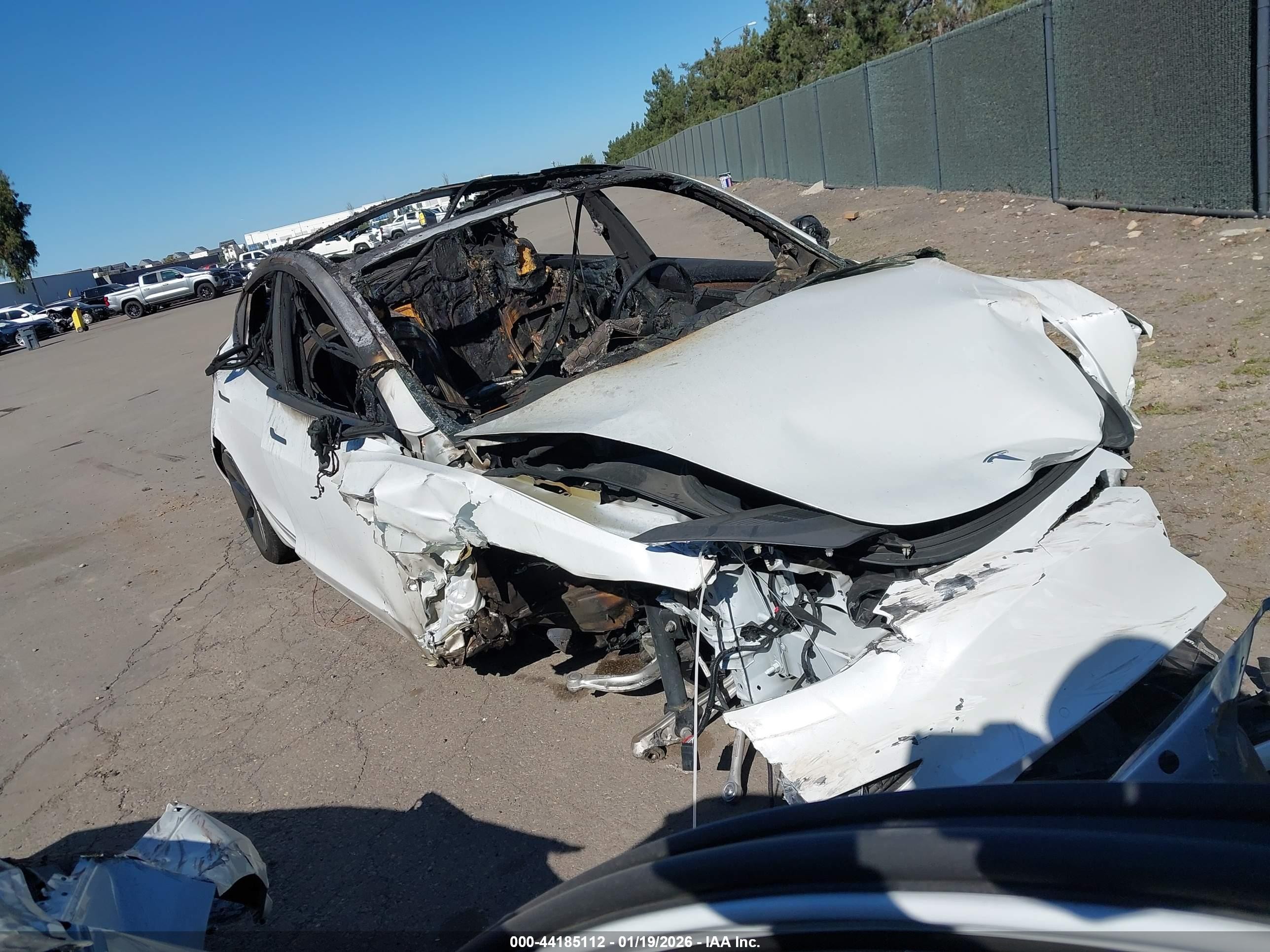 2022 Tesla Model 3, VIN 5YJ3E1EA8NF170847 — Interior fire