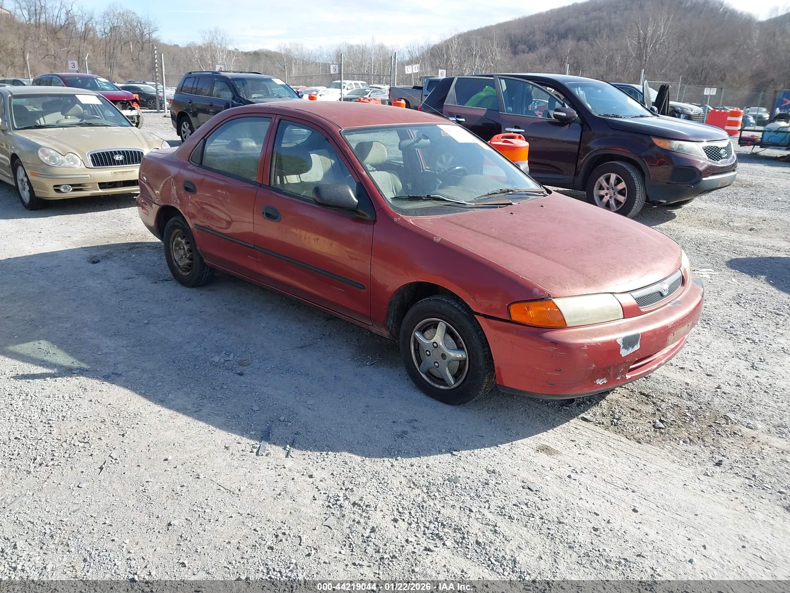 1998 Mazda Protege DX, VIN JM1BC1412W0221245 — Front end