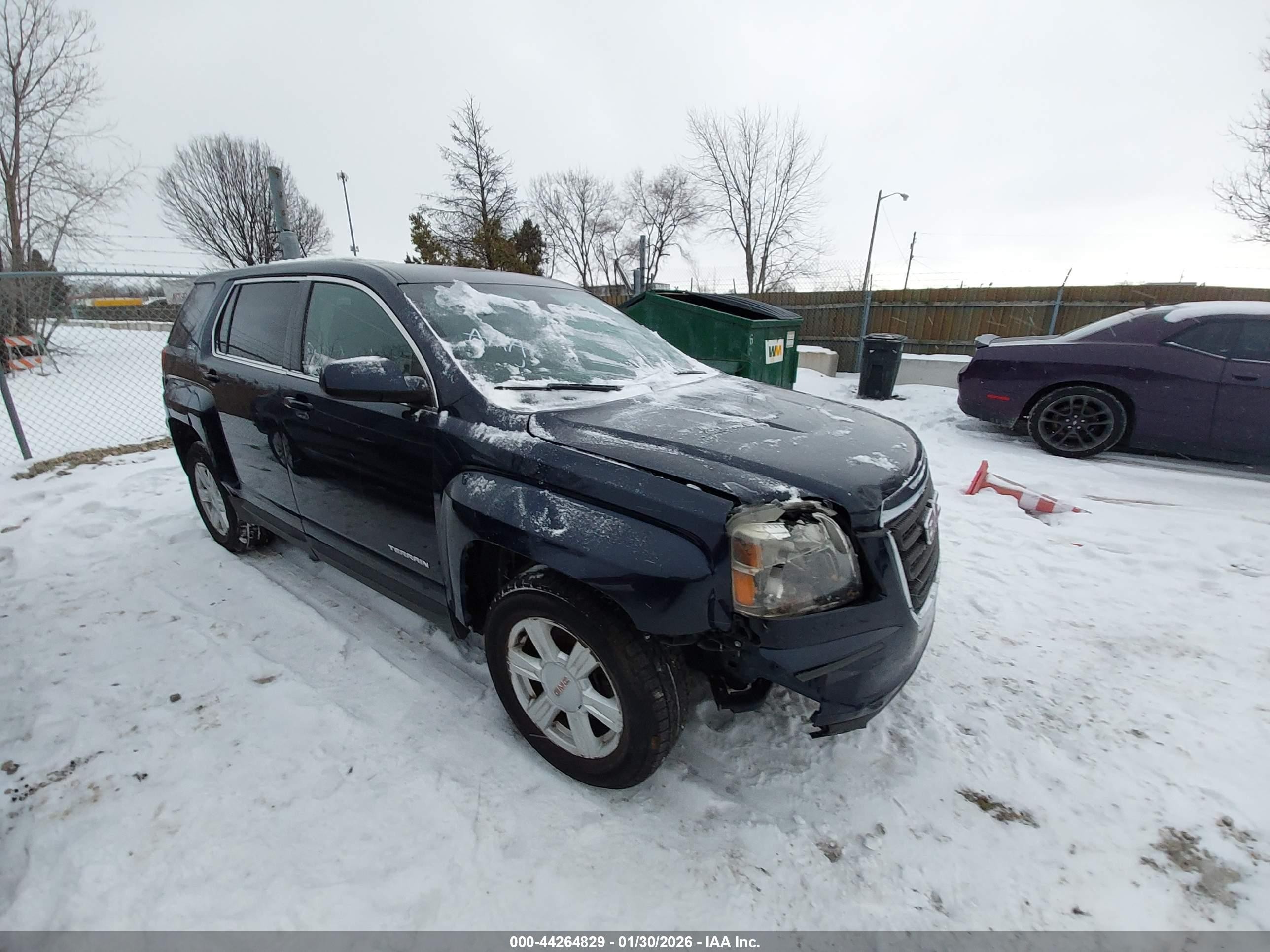 2016 GMC Terrain SLE, VIN 2GKFLSEK2G6259022 — Repossession