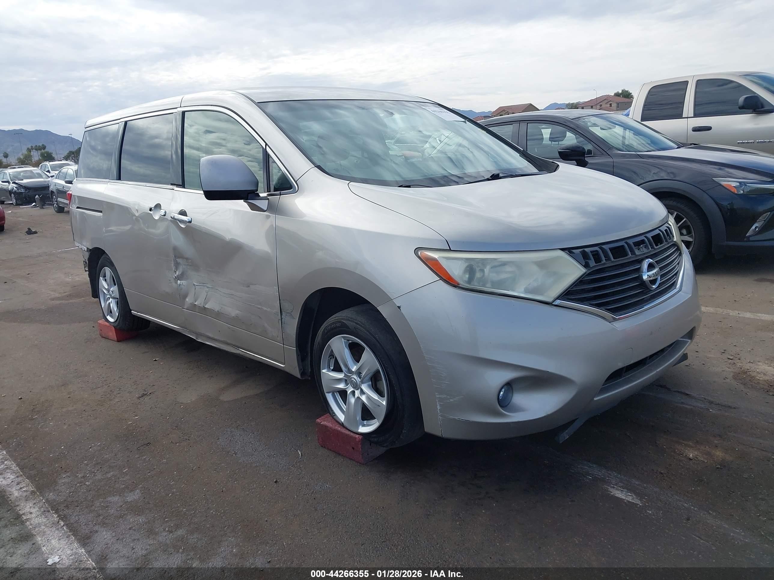 2013 Nissan Quest S, VIN JN8AE2KP5D9063810 — Side