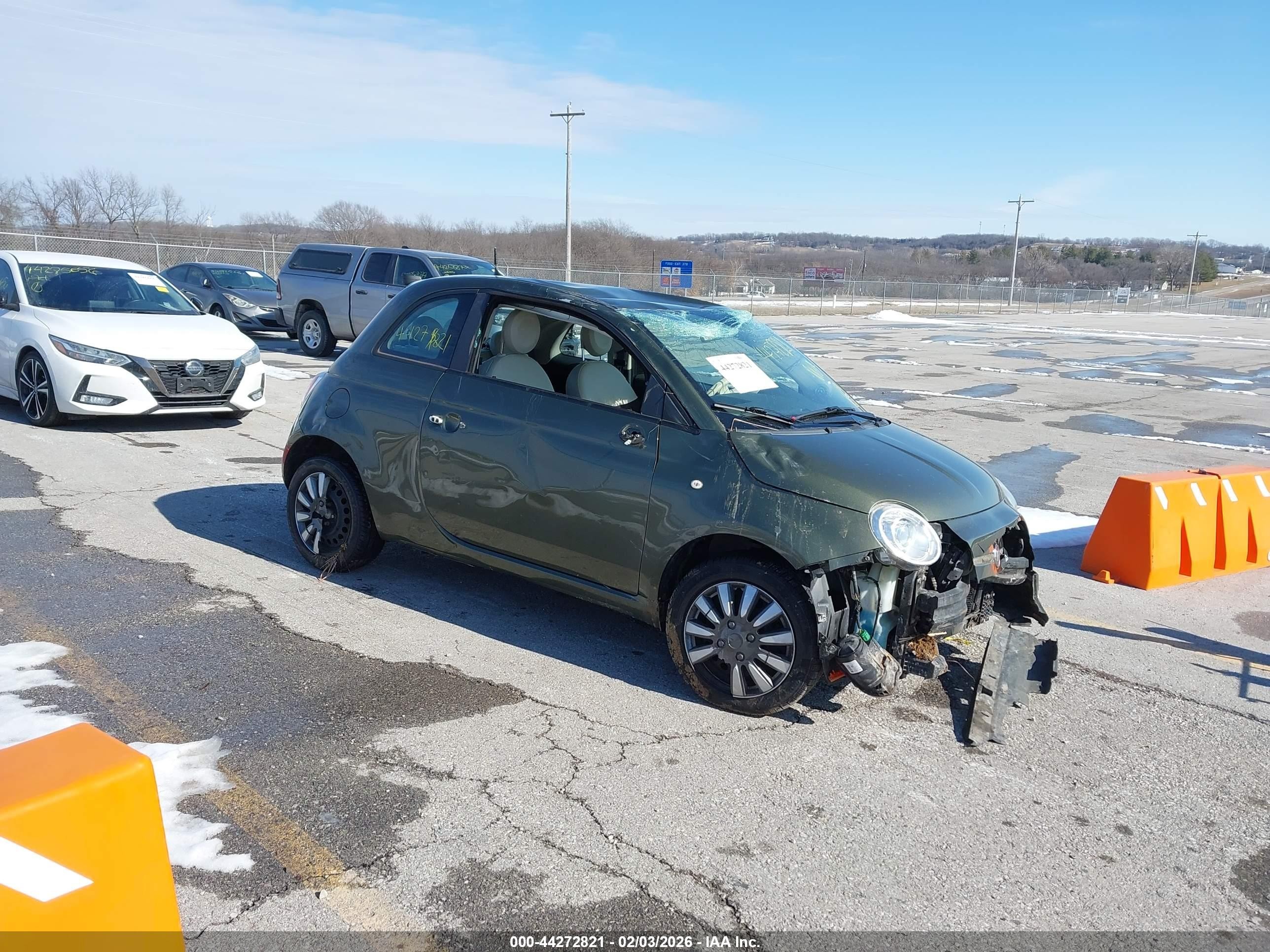 2013 FIAT 500 Pop, VIN 3C3CFFAR1DT726264 — Опрокидывание