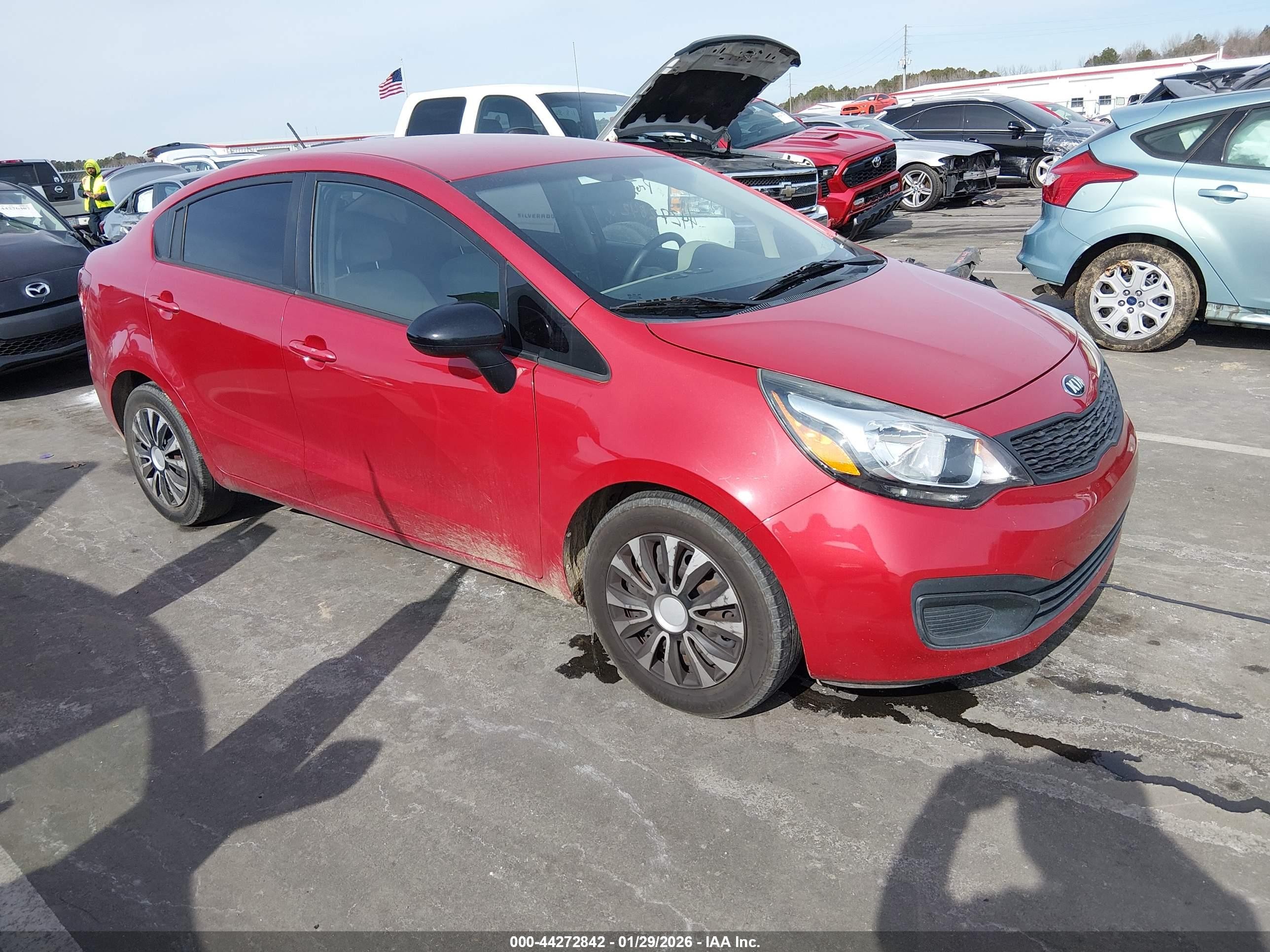 2013 Kia Rio LX, VIN KNADM4A30D6308842 — Rear end
