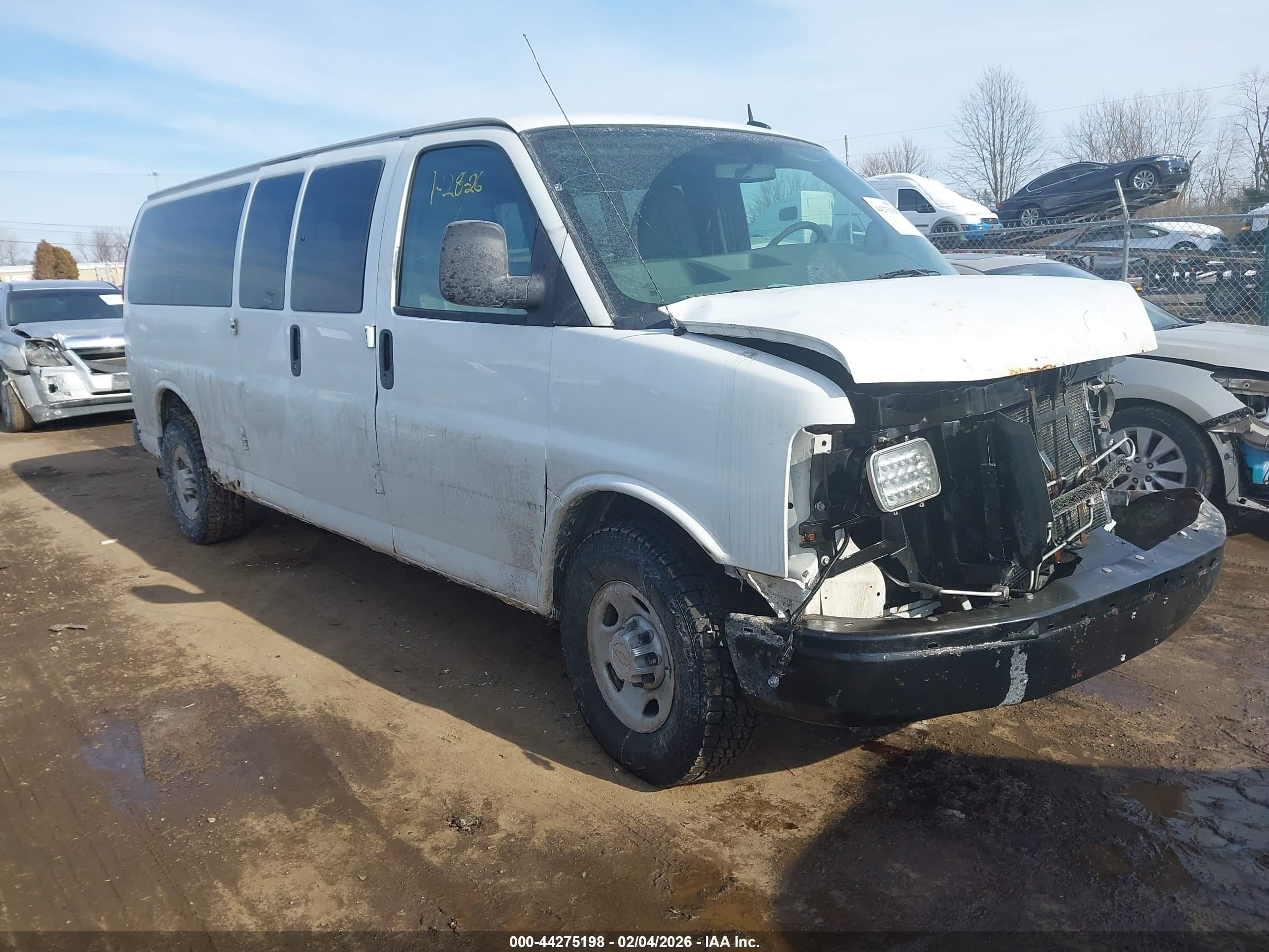 2012 Chevrolet Express Passenger 1LS, VIN 1GAZGZFG4C1158179 — Front end