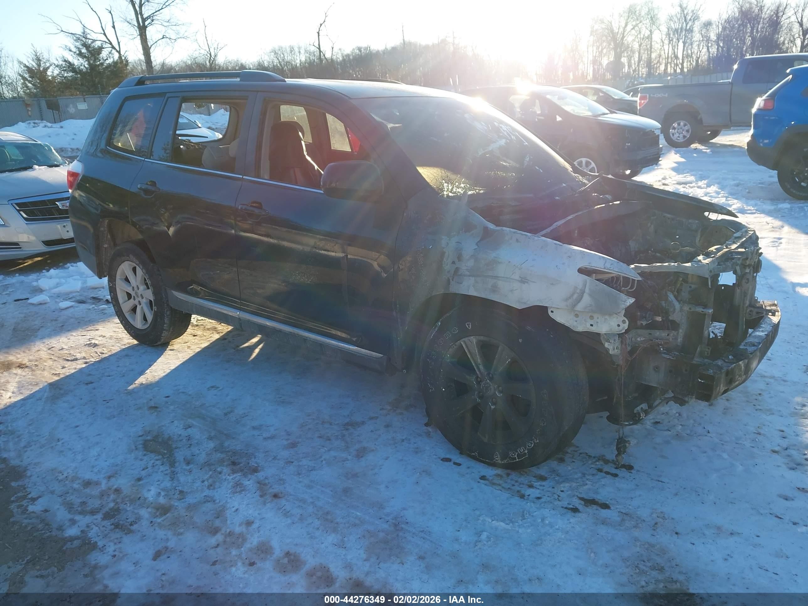 2012 Toyota Highlander, VIN 5TDBK3EH9CS137152 — Engine fire