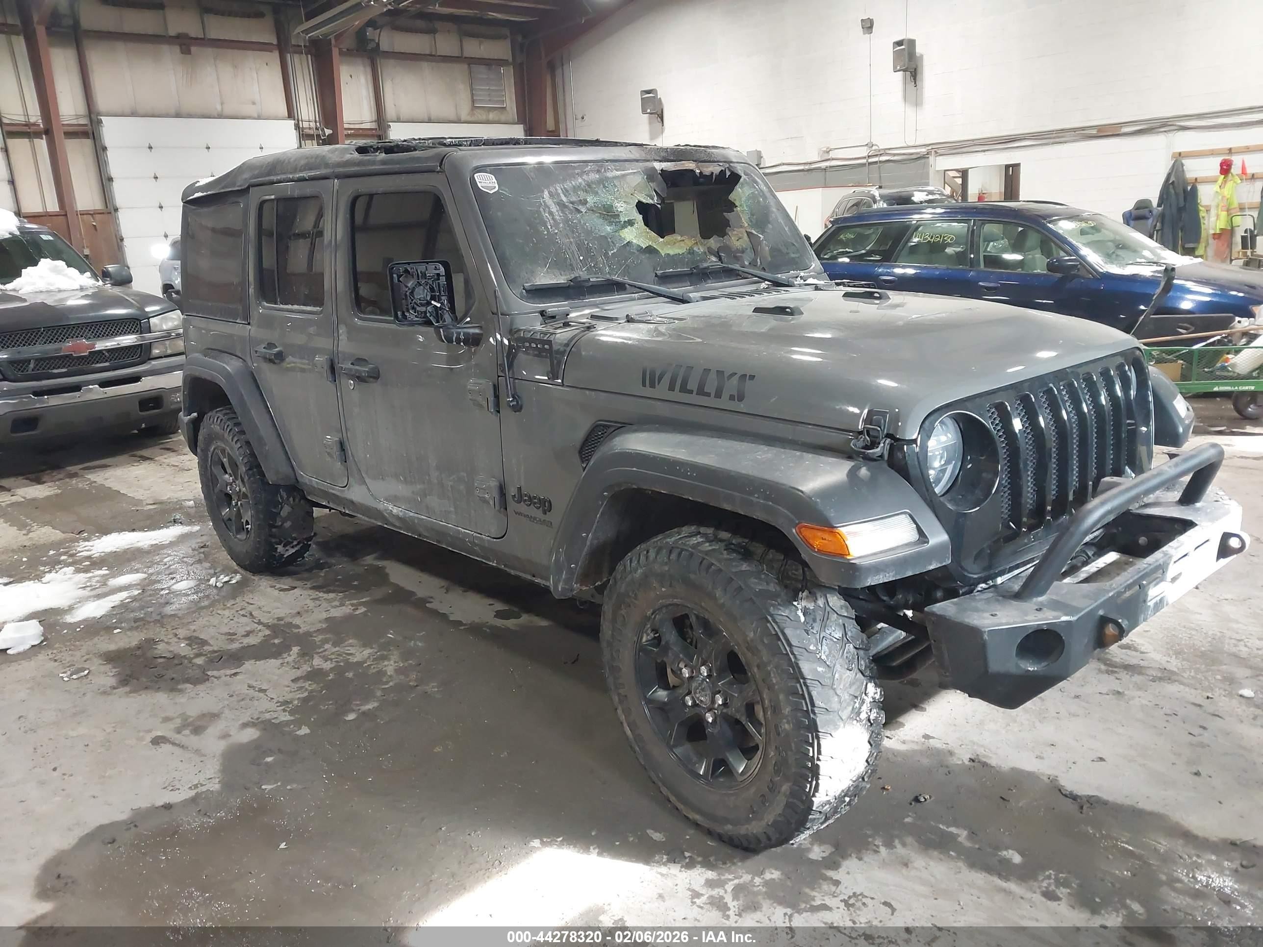 2022 Jeep Wrangler Unlimited Willys, VIN 1C4HJXDN8NW207190 — Interior fire