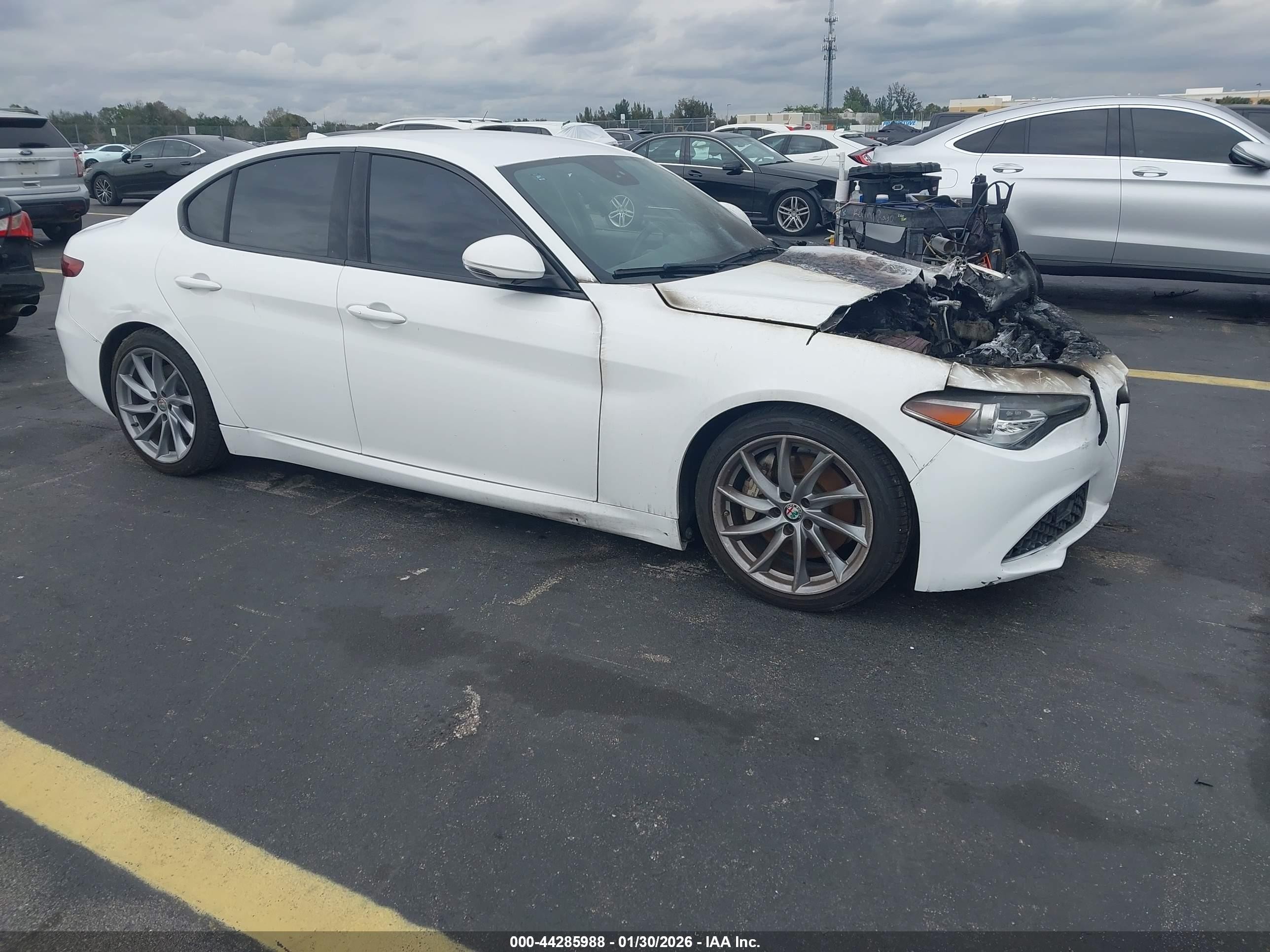 2017 Alfa Romeo Giulia, VIN ZARFAEBN6H7551734 — Burn