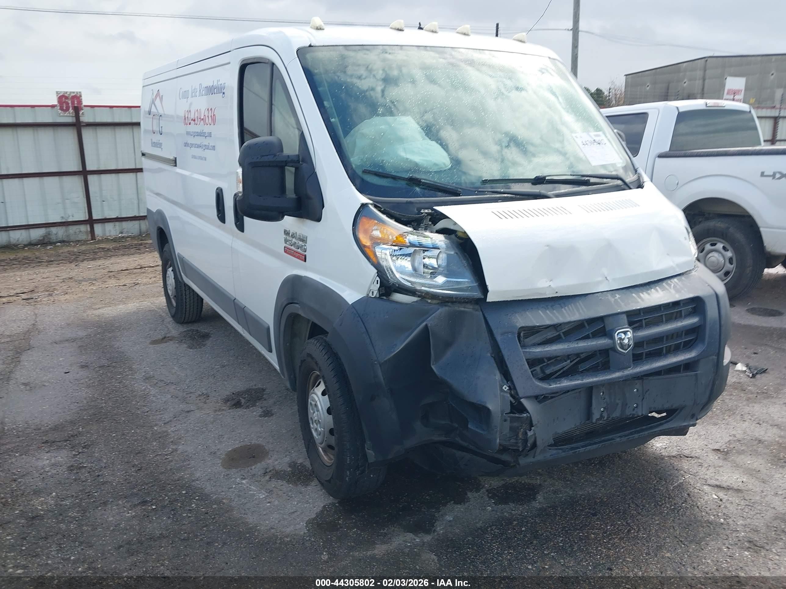 2016 Ram ProMaster Cargo, VIN 3C6TRVAGXGE129996 — Front end