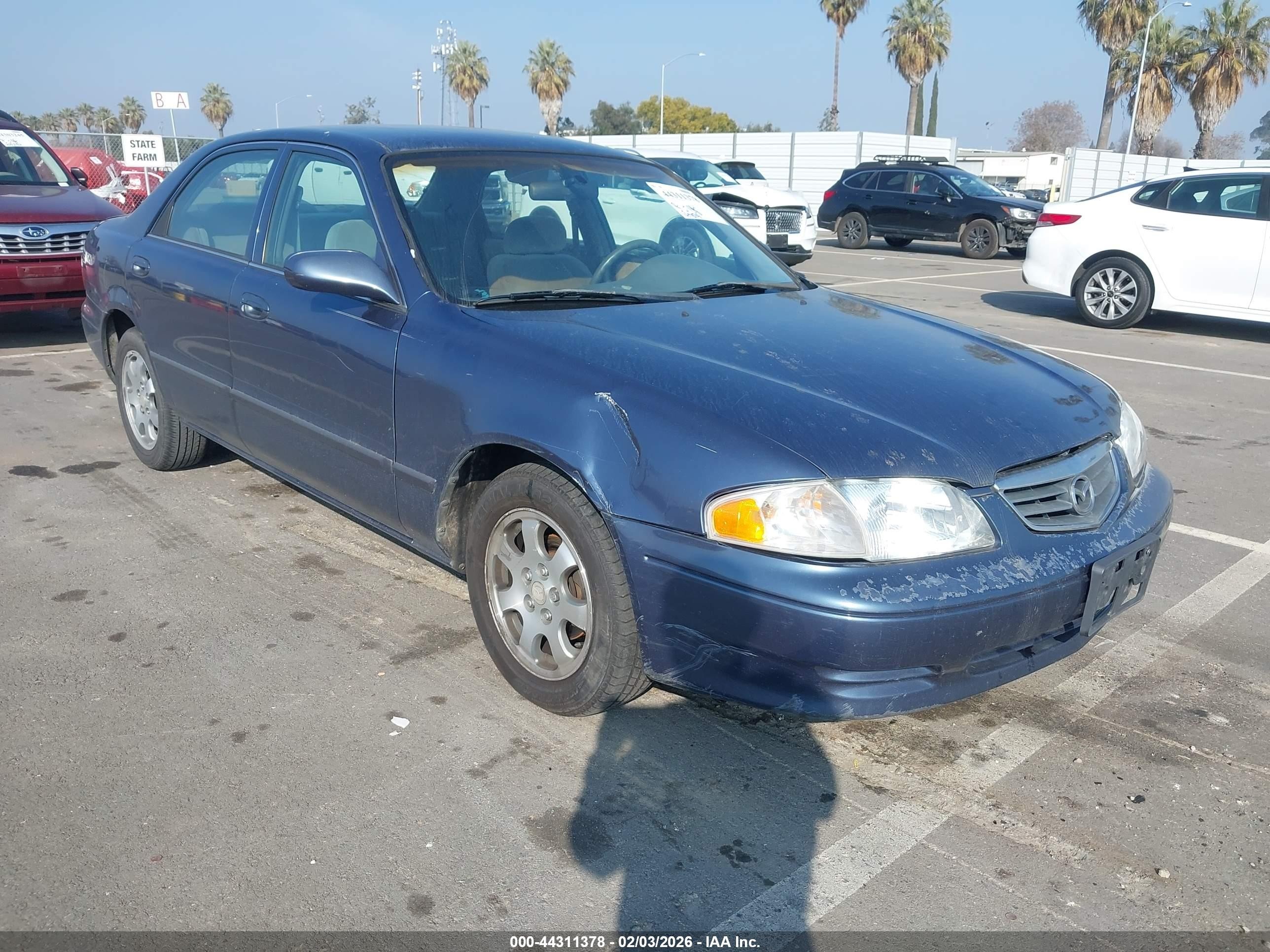2002 Mazda 626 LX, VIN 1YVGF22C125278180 — Rear end