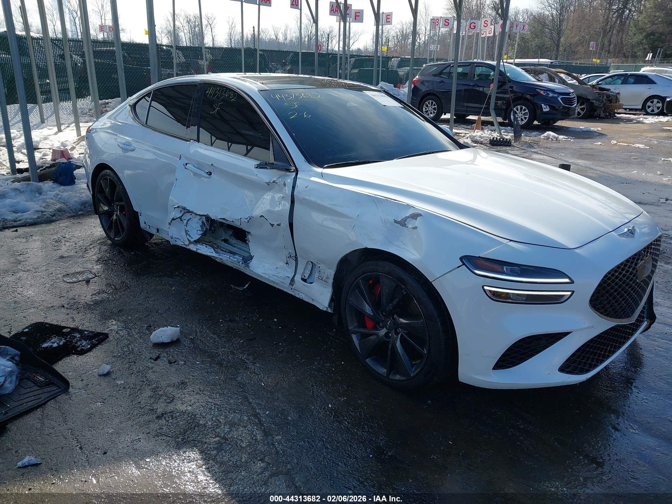 2022 Genesis G70 3.3T, VIN KMTG54TEXNU097756 — Side
