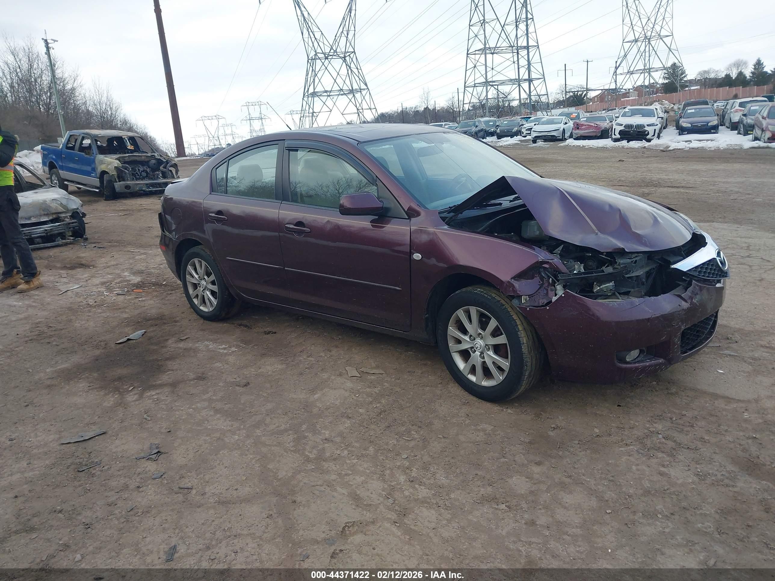 2007 Mazda 3 i Touring, VIN JM1BK12F471682525 — Front end