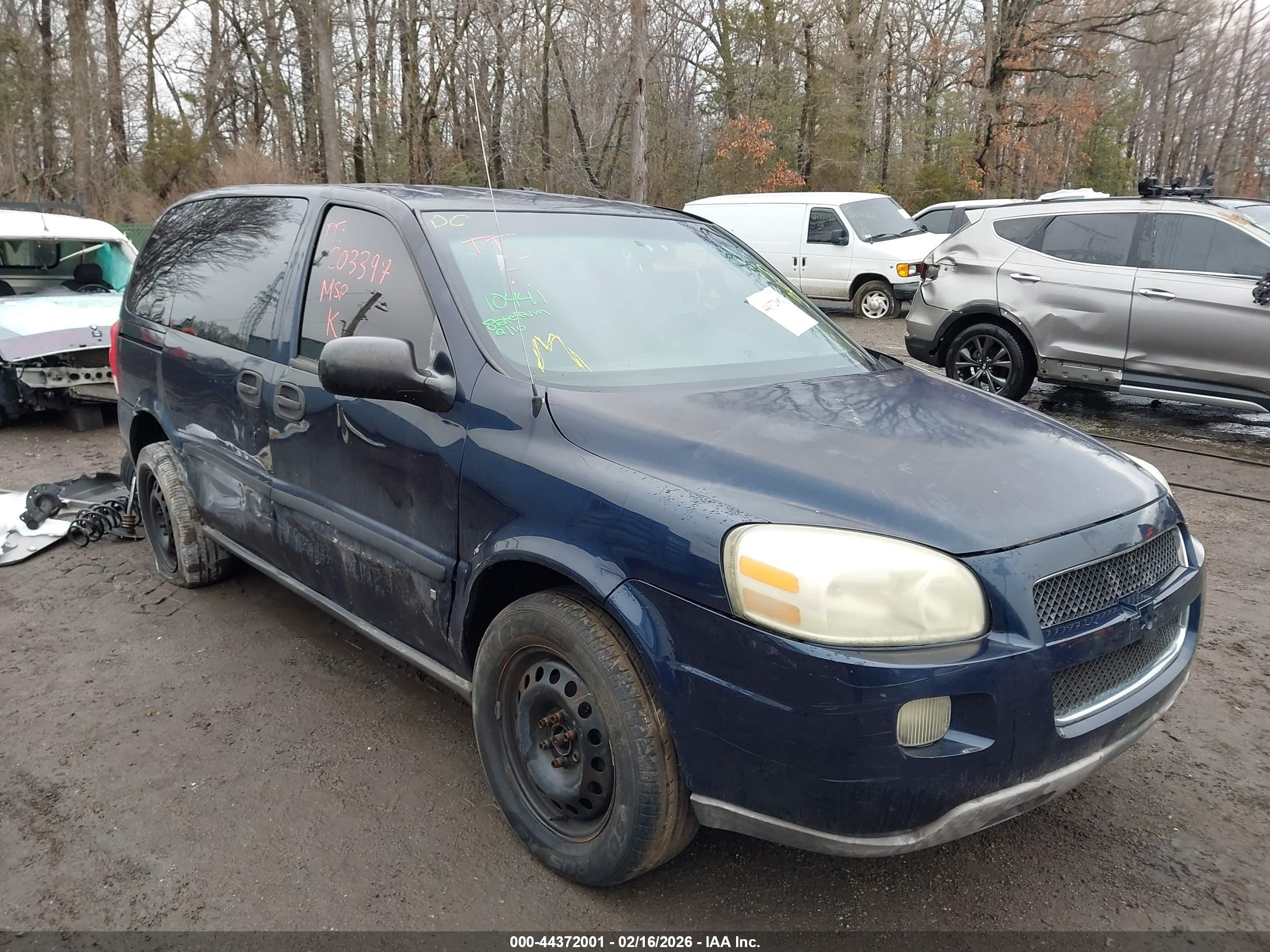 2007 Chevrolet Uplander LS, VIN 1GNDU23W57D185223 — Rear end