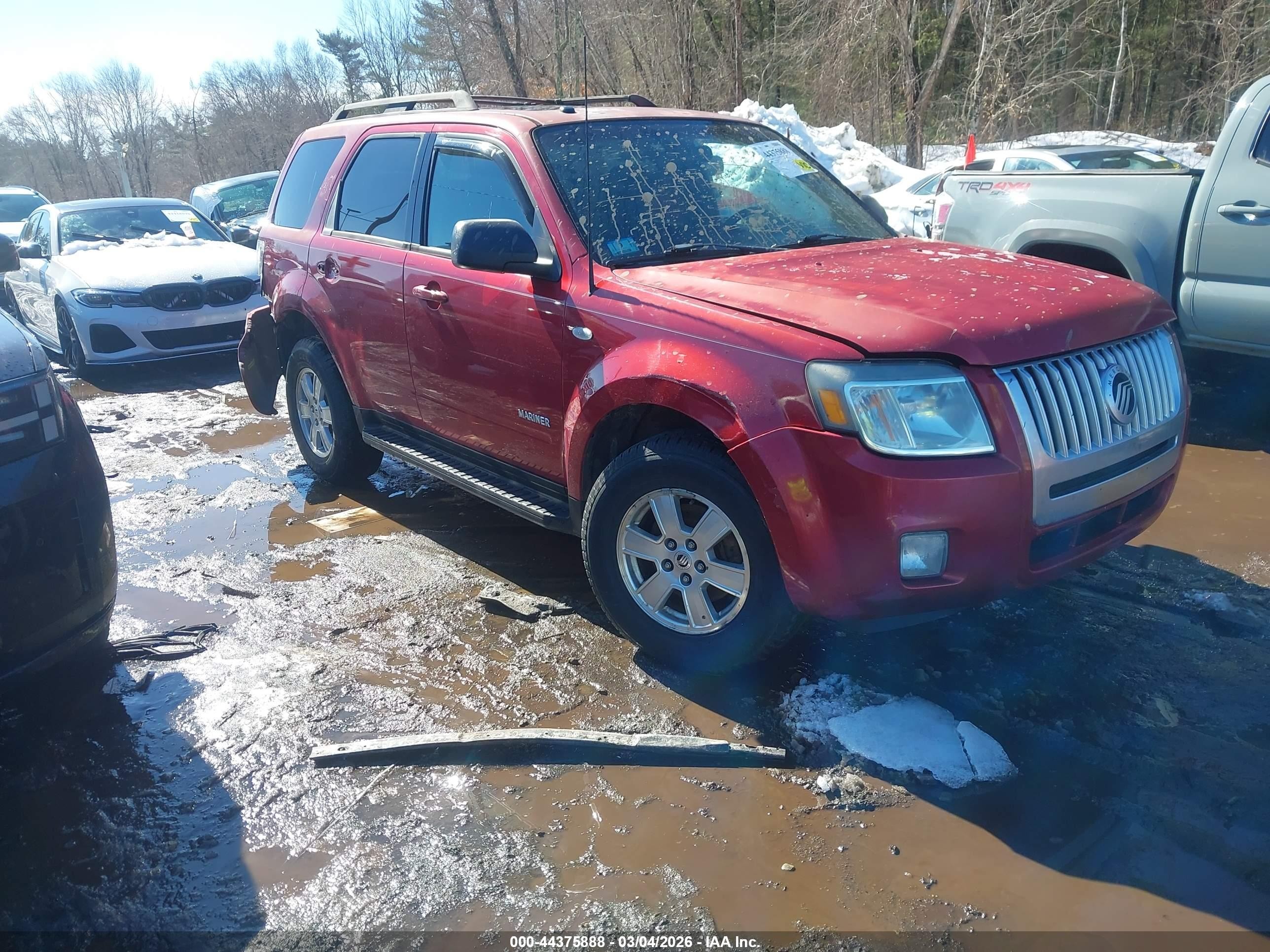 2008 Mercury Mariner, VIN 4M2CU91198KJ31659 — Not stated