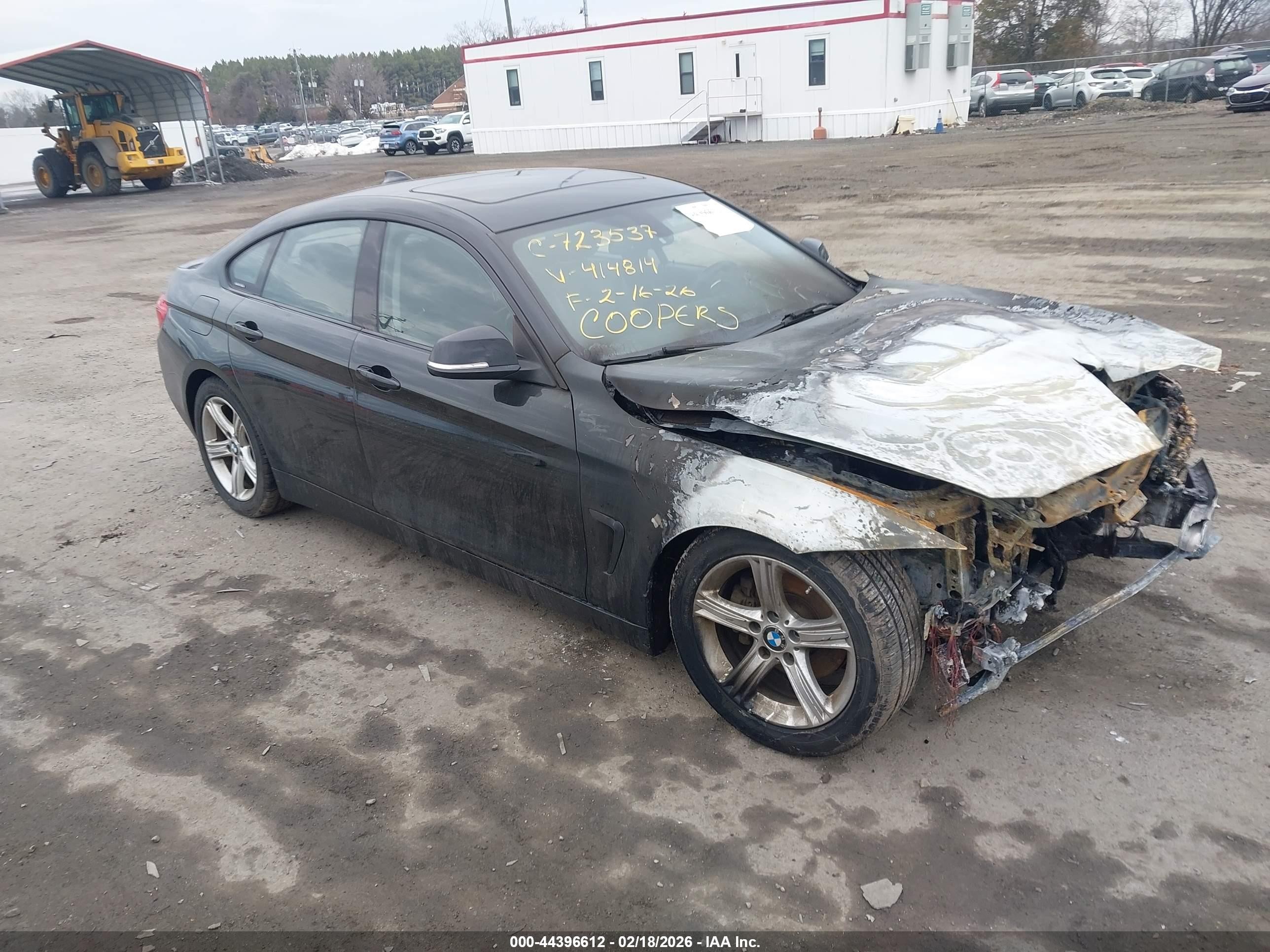 2015 BMW 4 Series 428i xDrive, VIN WBA4A7C50FD414814 — Engine fire
