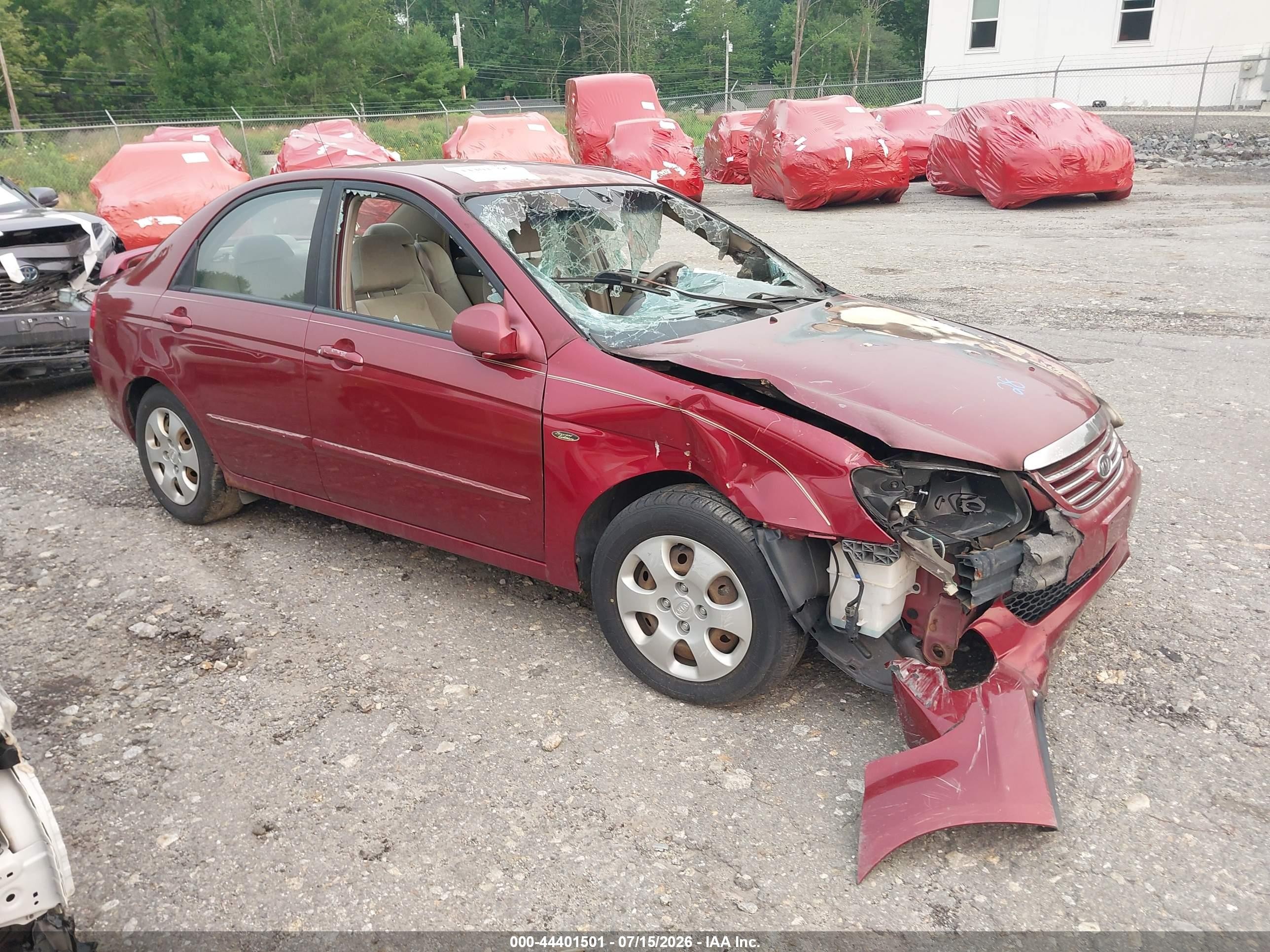 2007 Kia Spectra EX, VIN KNAFE122875433222 — Front end