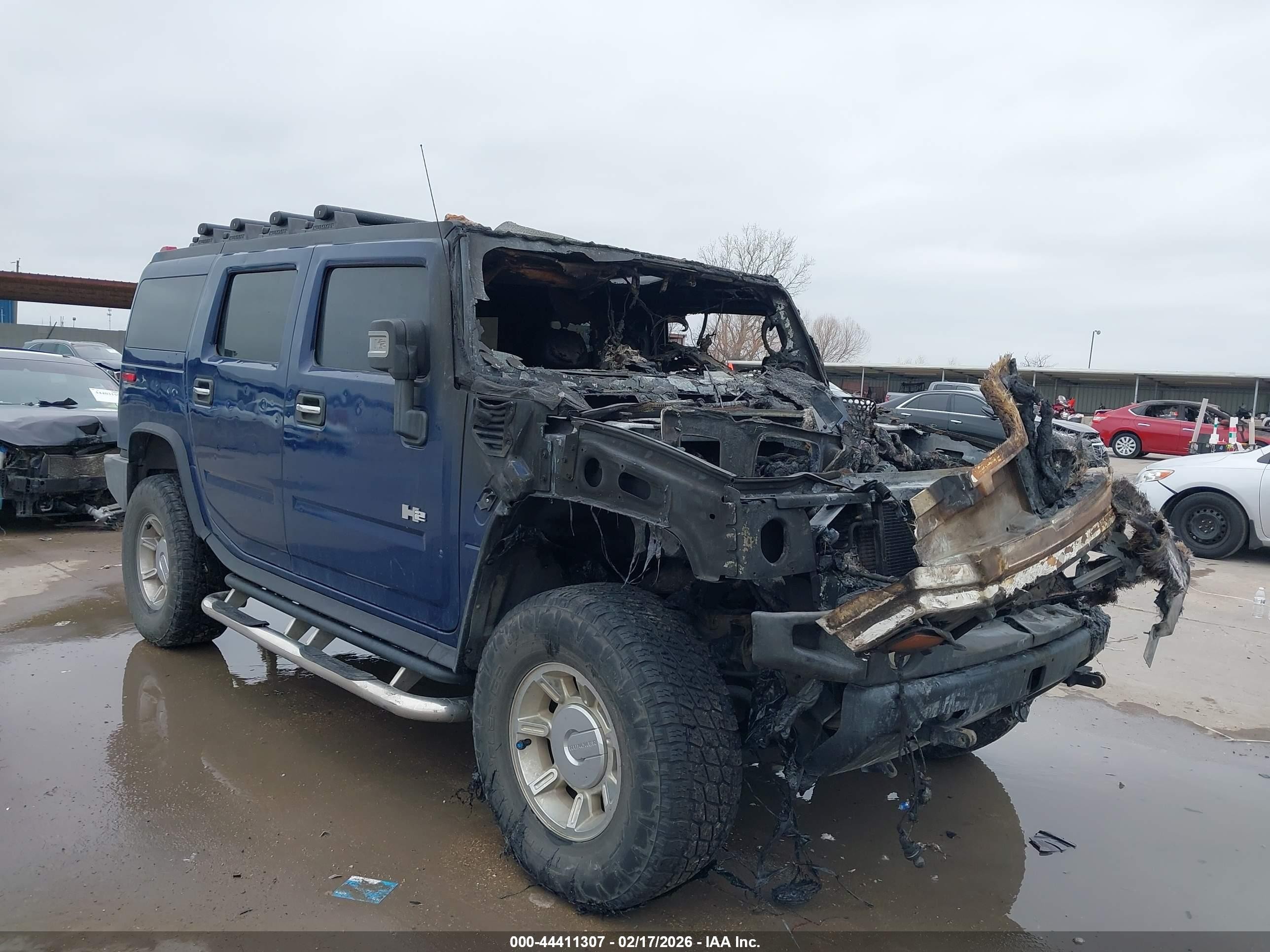 2007 Hummer H2 SUV, VIN 5GRGN23U47H103068 — Engine fire