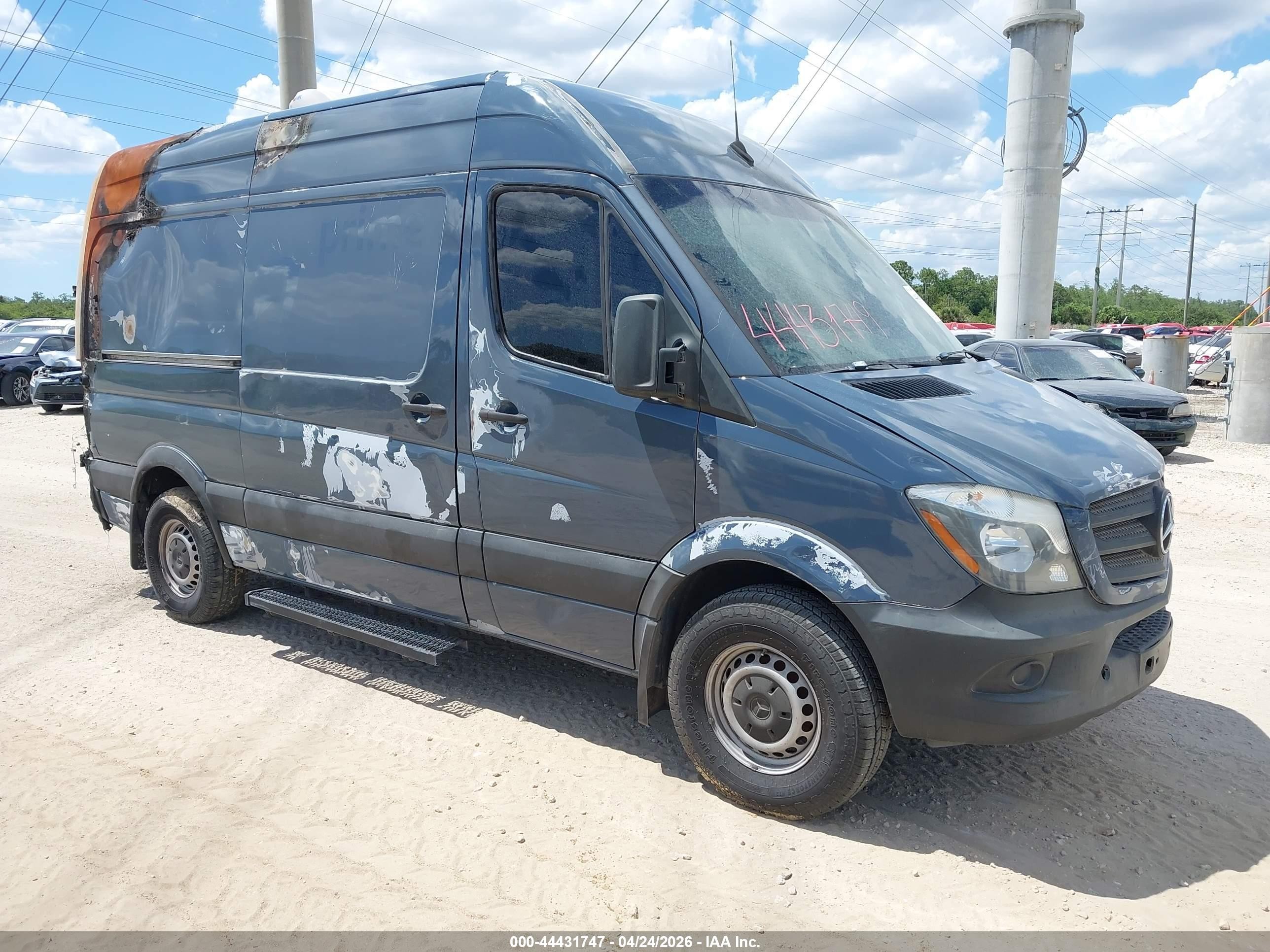 2018 Mercedes-Benz Sprinter Cargo Worker, VIN WD3PE7CD9JP633073 — Burn
