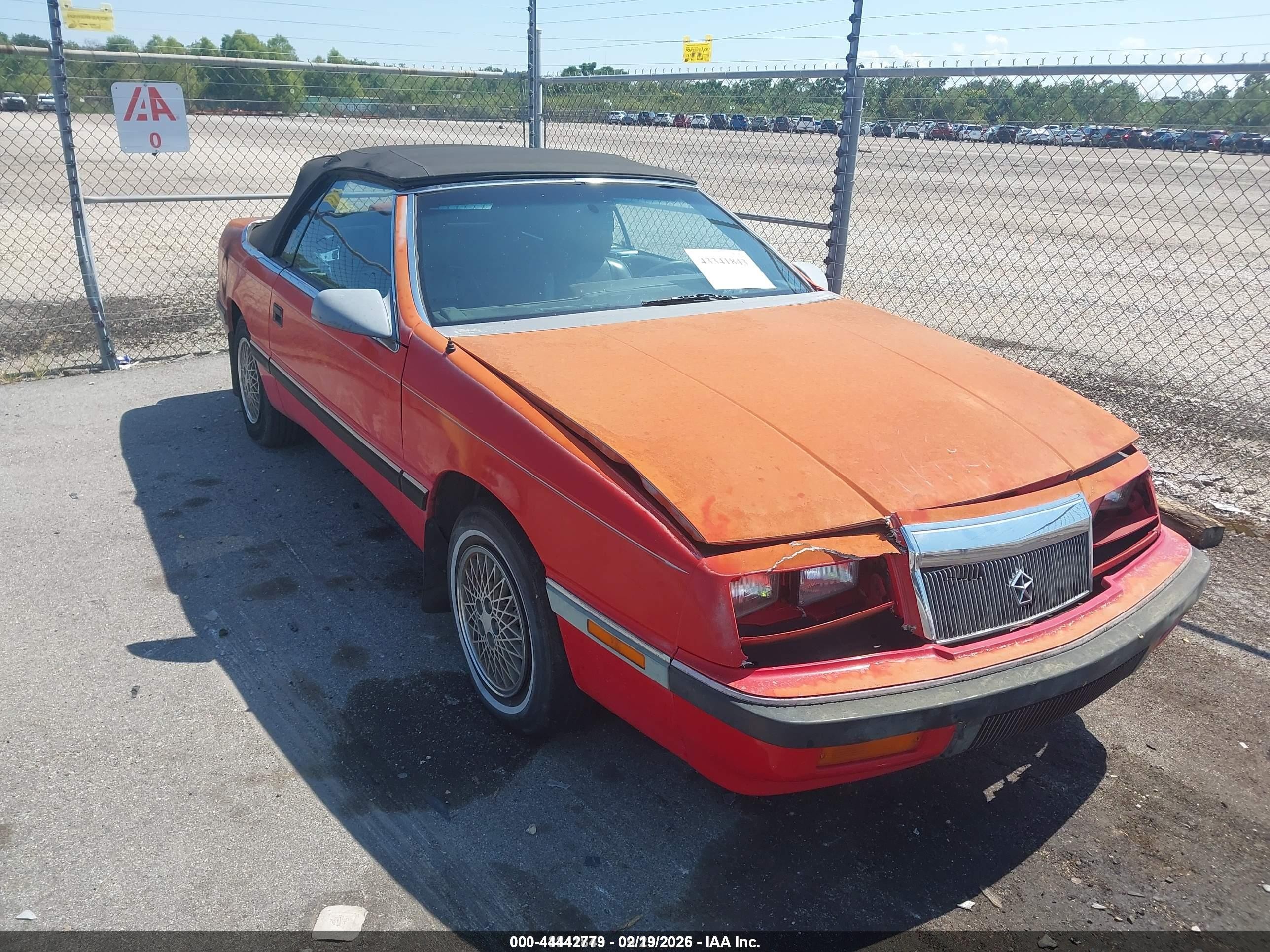 1988 Chrysler LeBaron, VIN 1C3XJ45K0JG447860 — Not stated