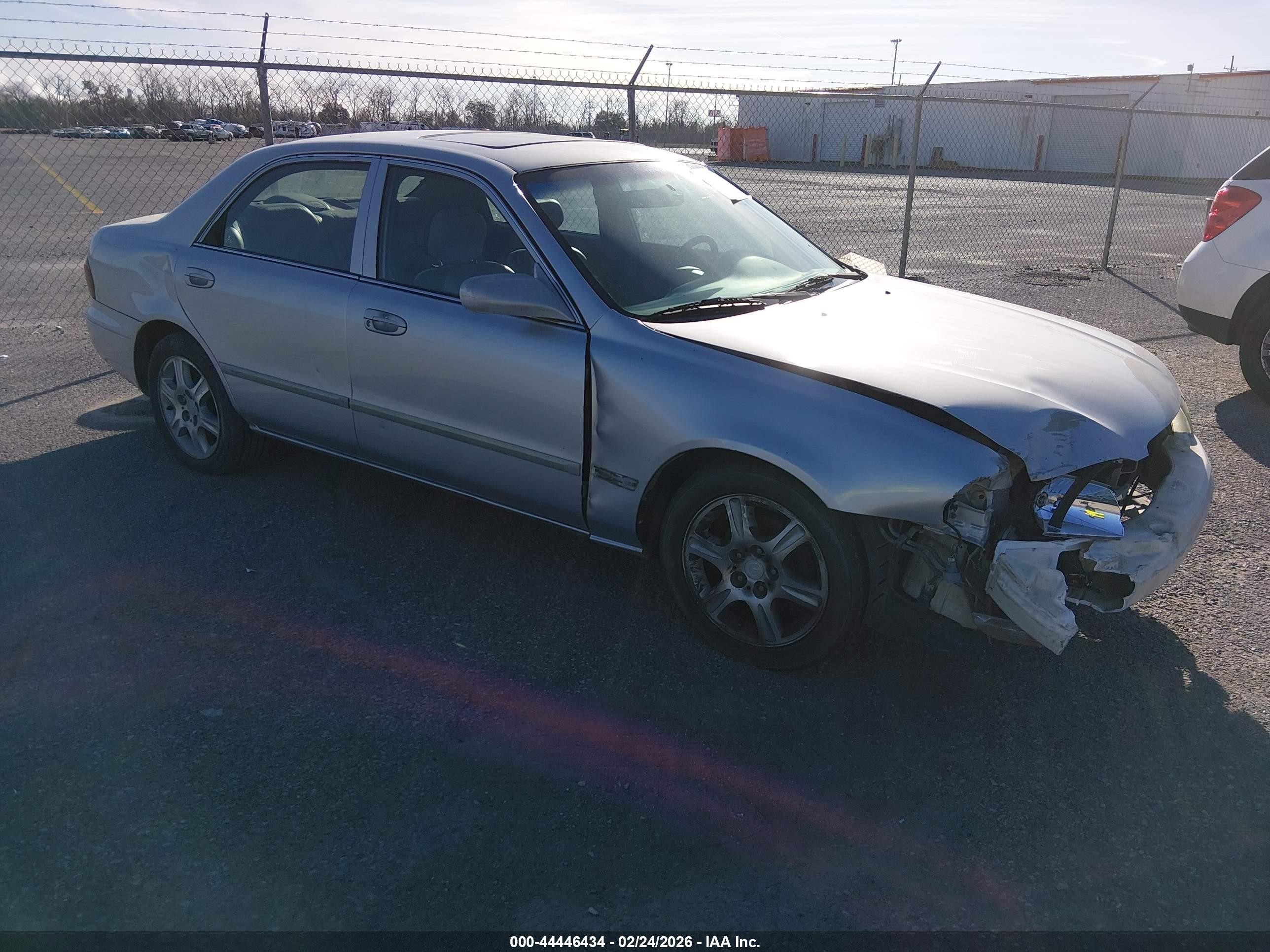 2002 Mazda 626 LX, VIN 1YVGF22D525275078 — Front end