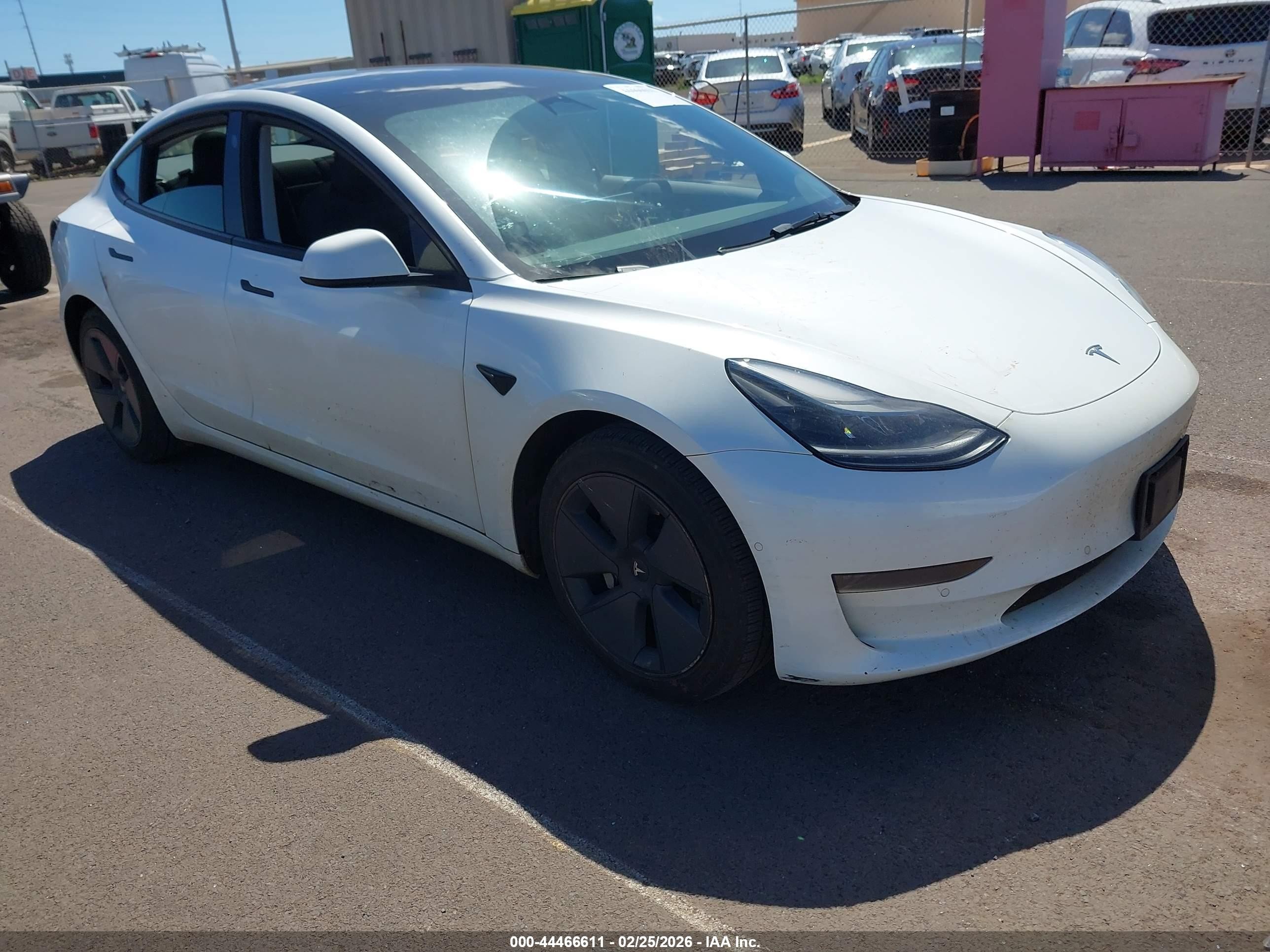 2022 Tesla Model 3, VIN 5YJ3E1EA7NF318597 — Water / flood