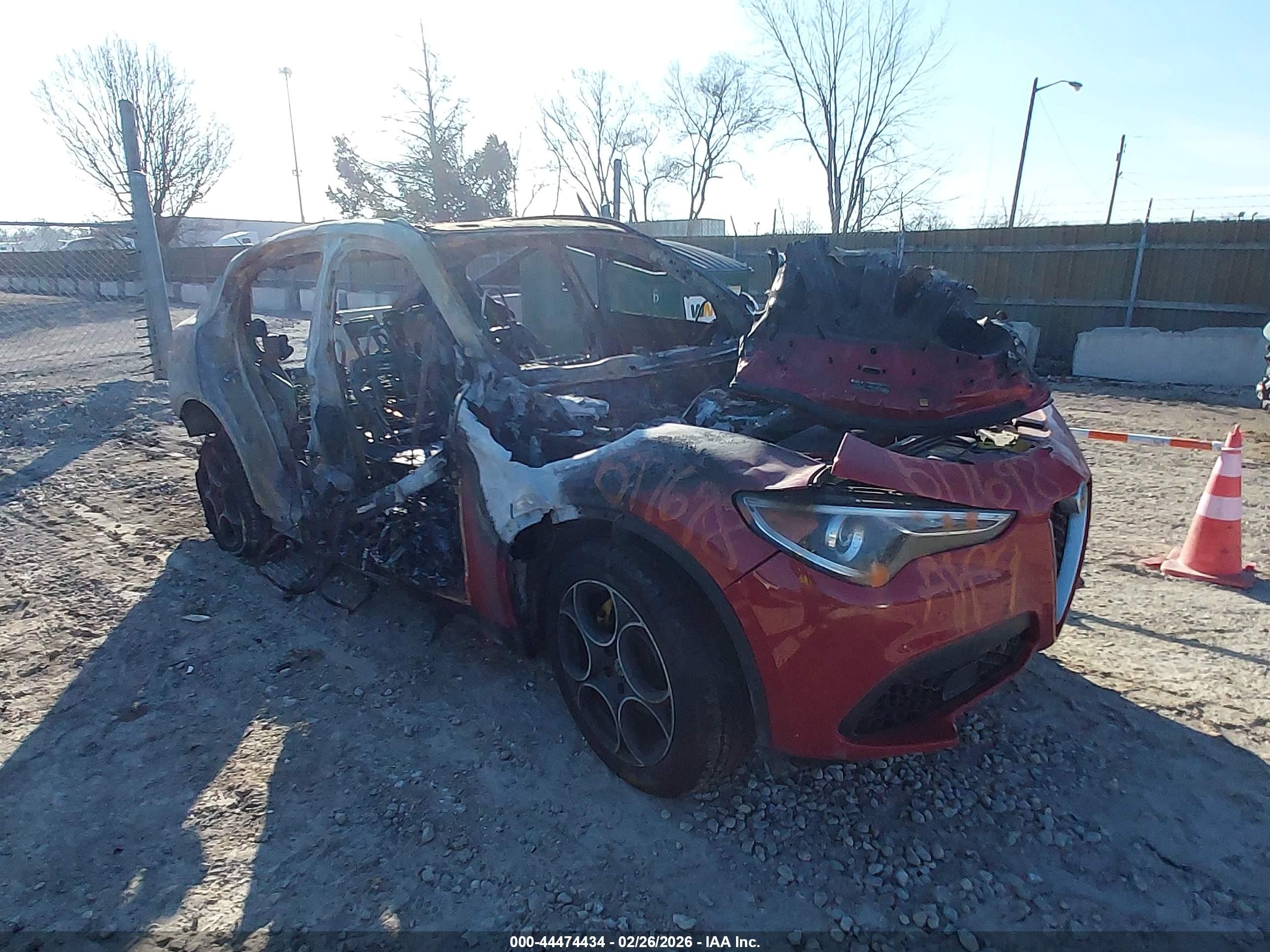 2018 Alfa Romeo Stelvio Ti Sport, VIN ZASFAKNN5J7B99232 — Burn