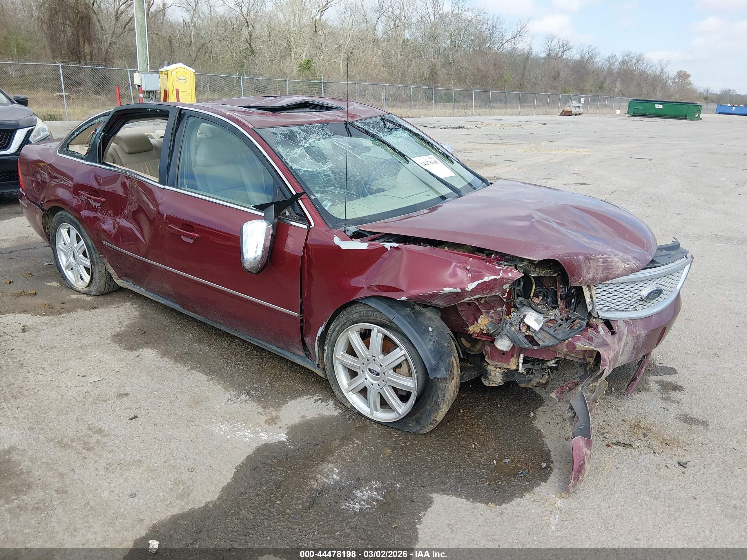 2005 Ford Five Hundred Limited, VIN 1FAFP25185G155192 — Опрокидывание