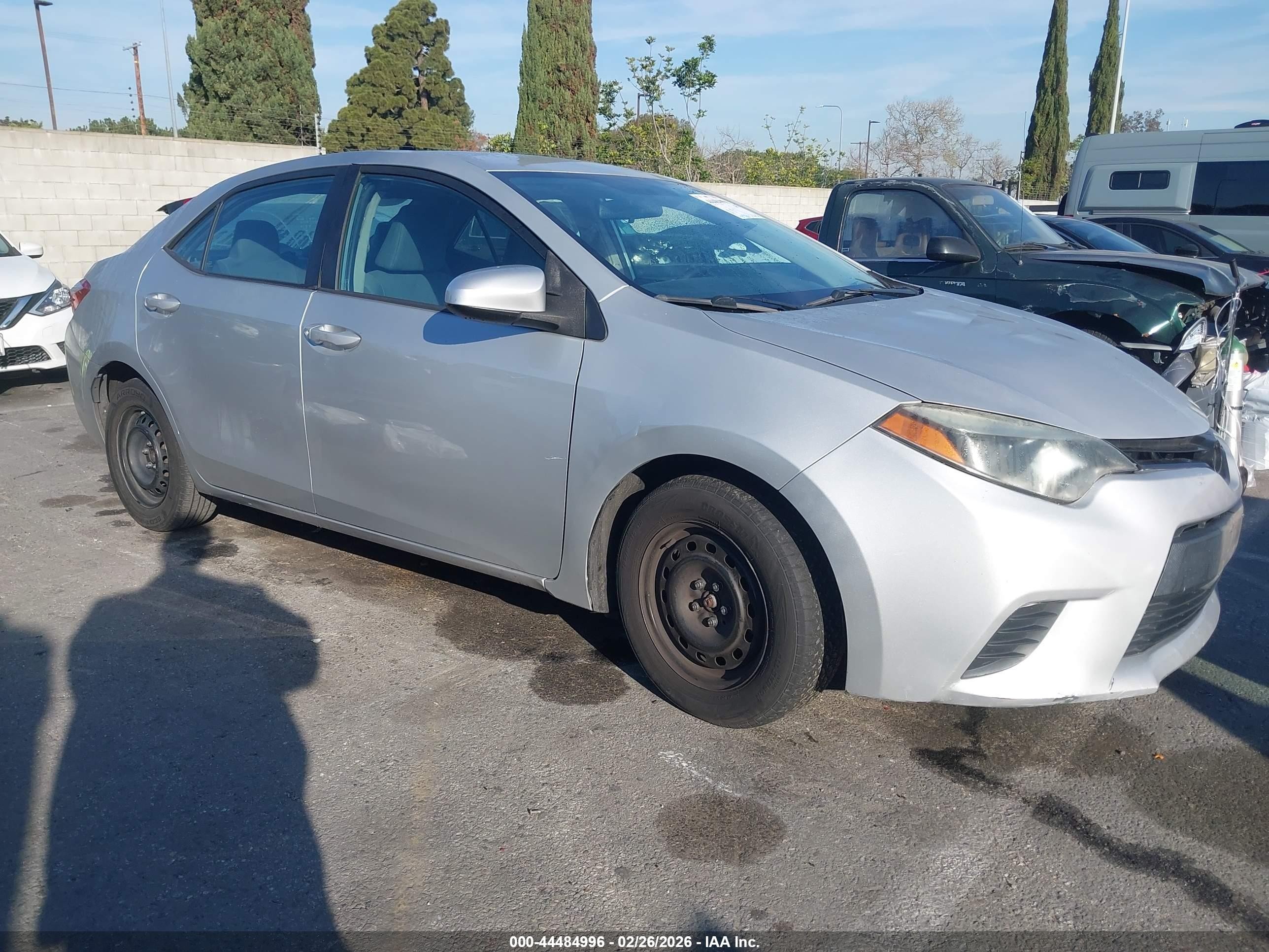 2016 Toyota Corolla LE, VIN 5YFBURHE1GP414907 — Vandalism