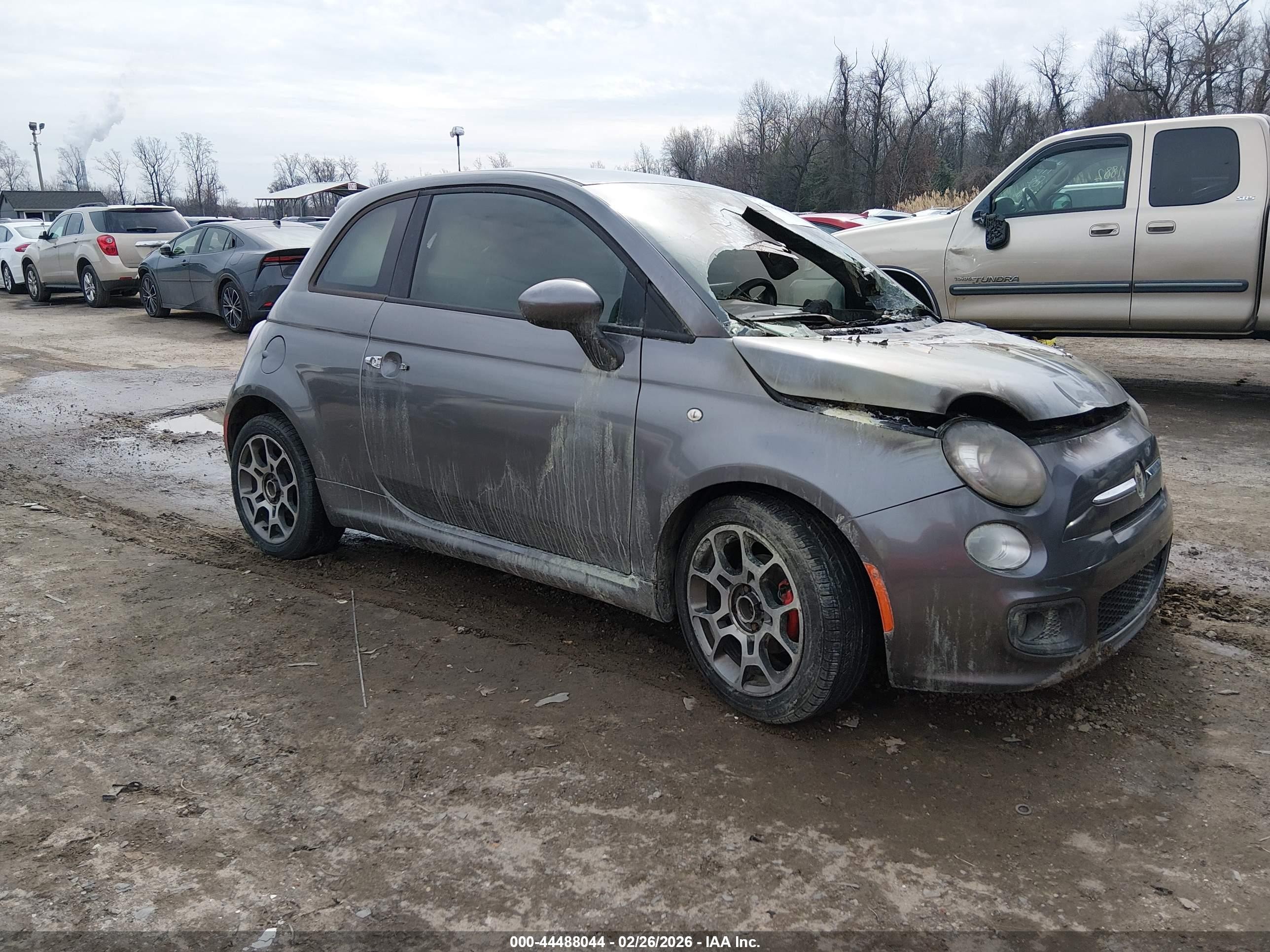 2012 FIAT 500 Sport, VIN 3C3CFFBR2CT126091 — Engine fire